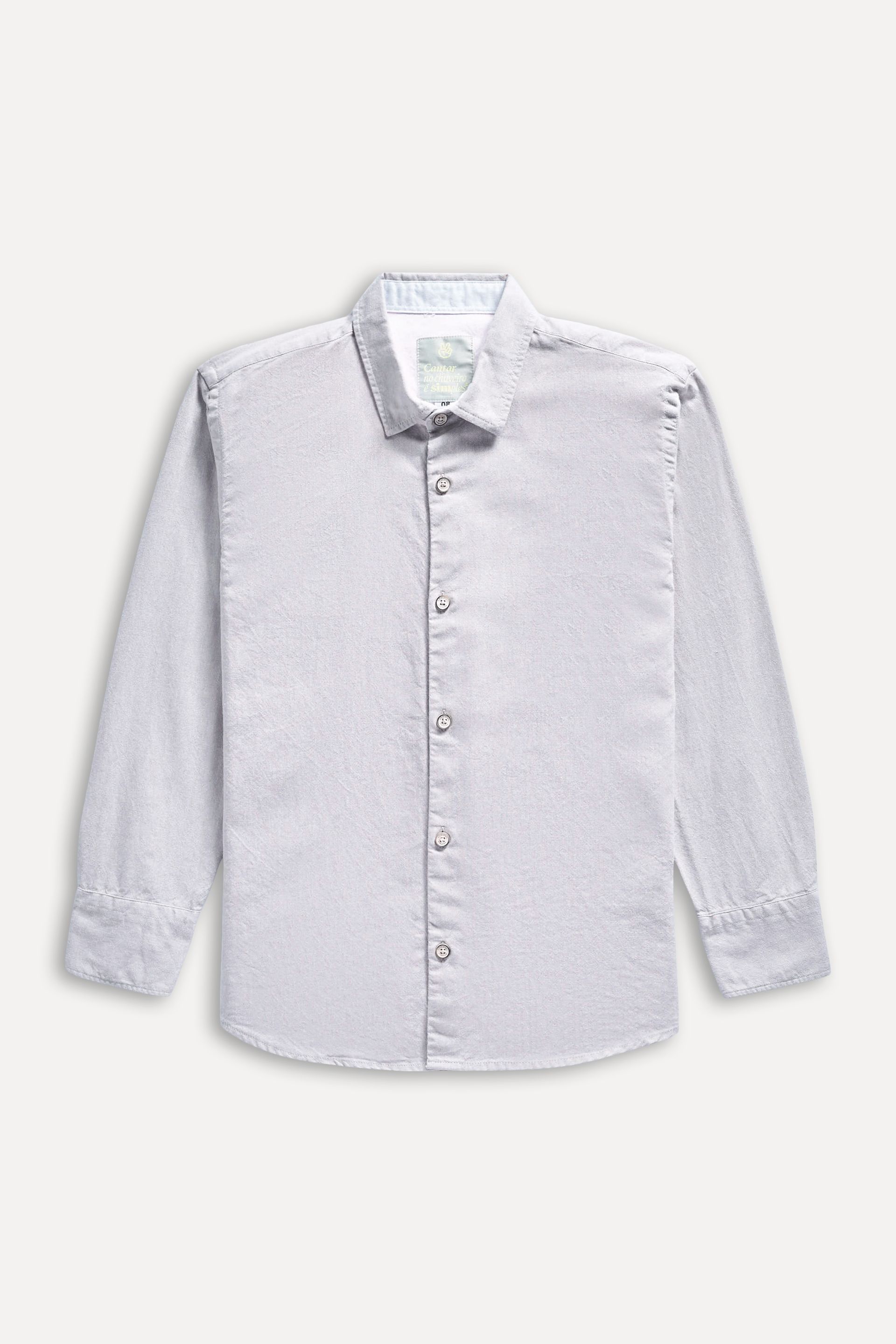 Camisa Oxford Infantil Manga Longa