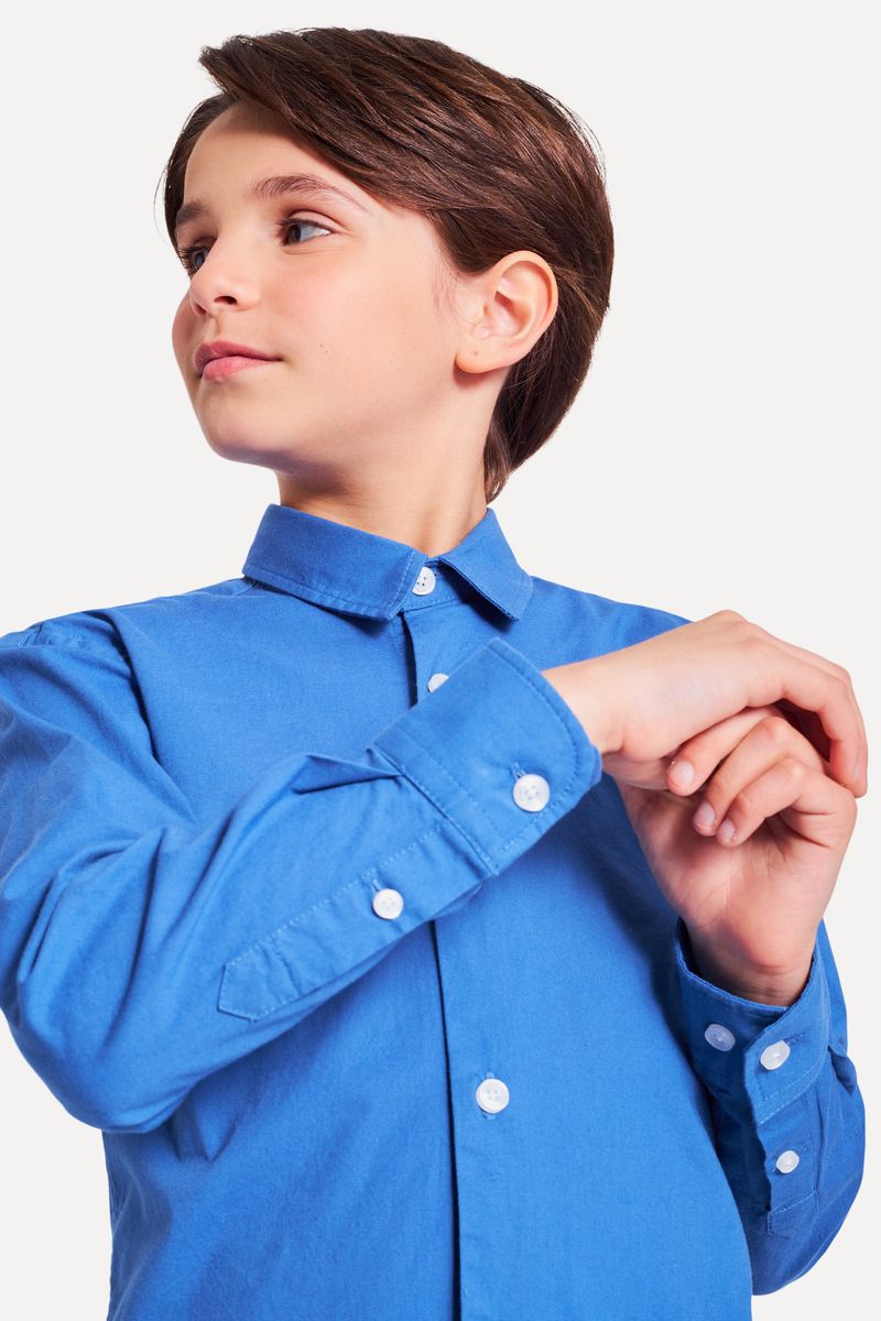 Camisa Basica Infantil Azul Royal Unisex - Simples Reserva