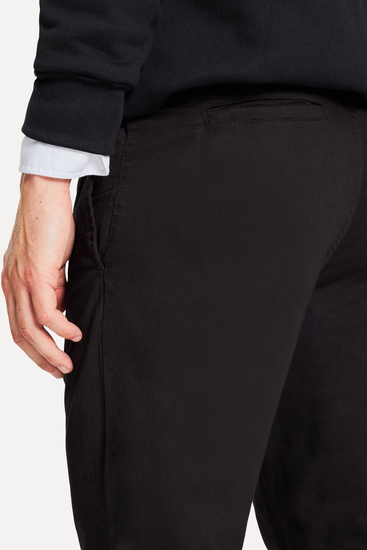 Calça Chino Reta Masculina Simples de Sarja