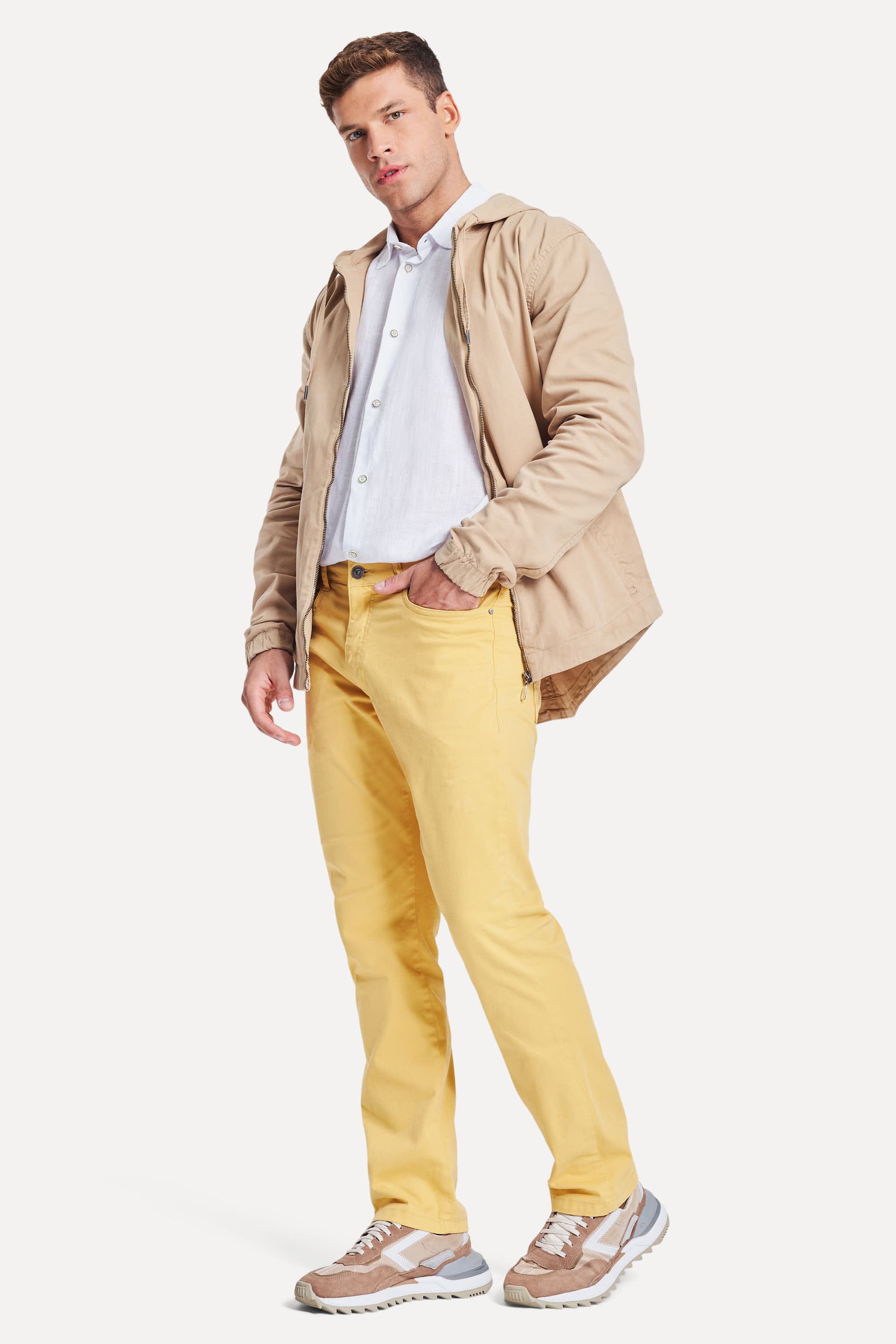 Calça de Sarja Reta Masculina Color
