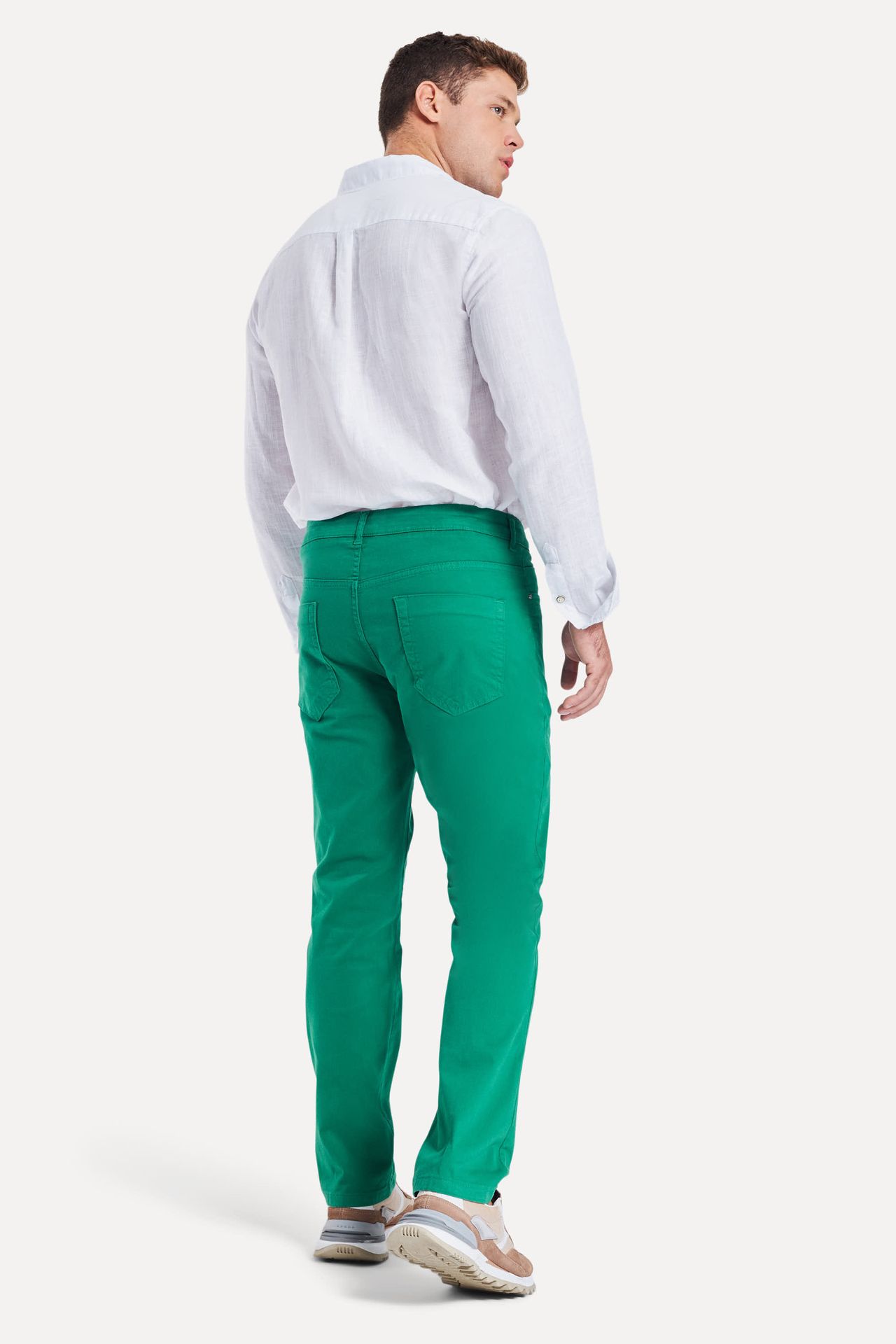 Calça de Sarja Reta Masculina Color