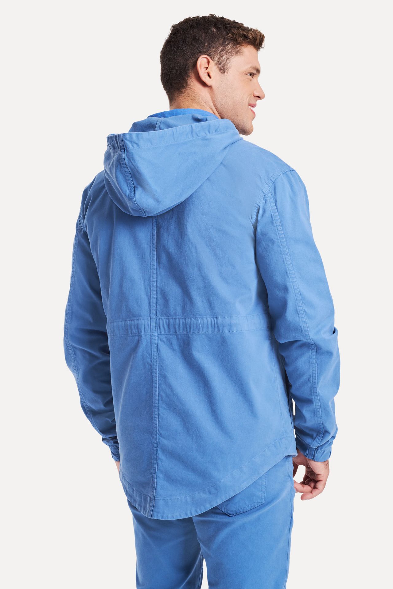 Jaqueta Parka Unisex de Sarja com Capuz Regulável