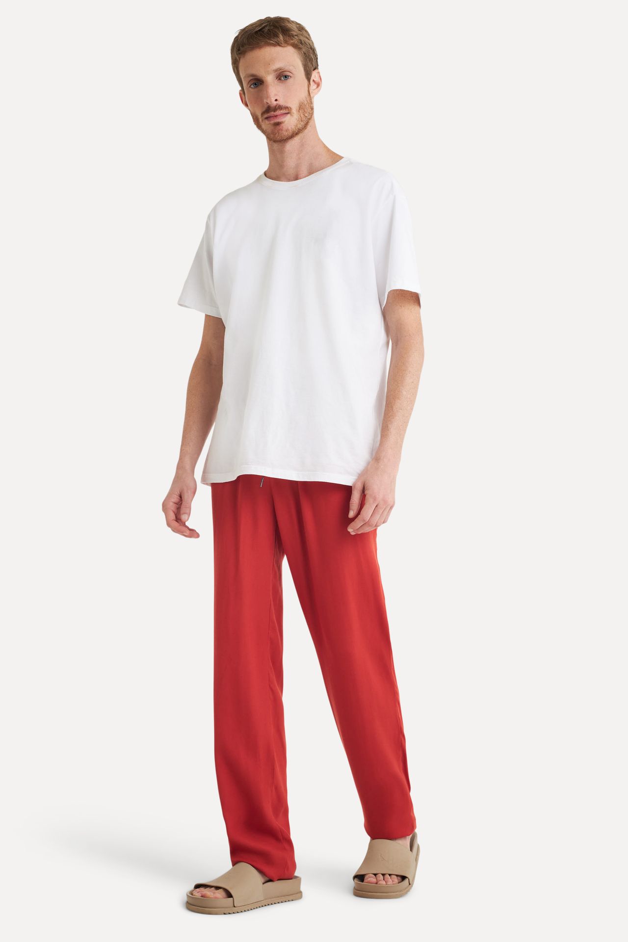Calça Masculina de Viscose com Elástico