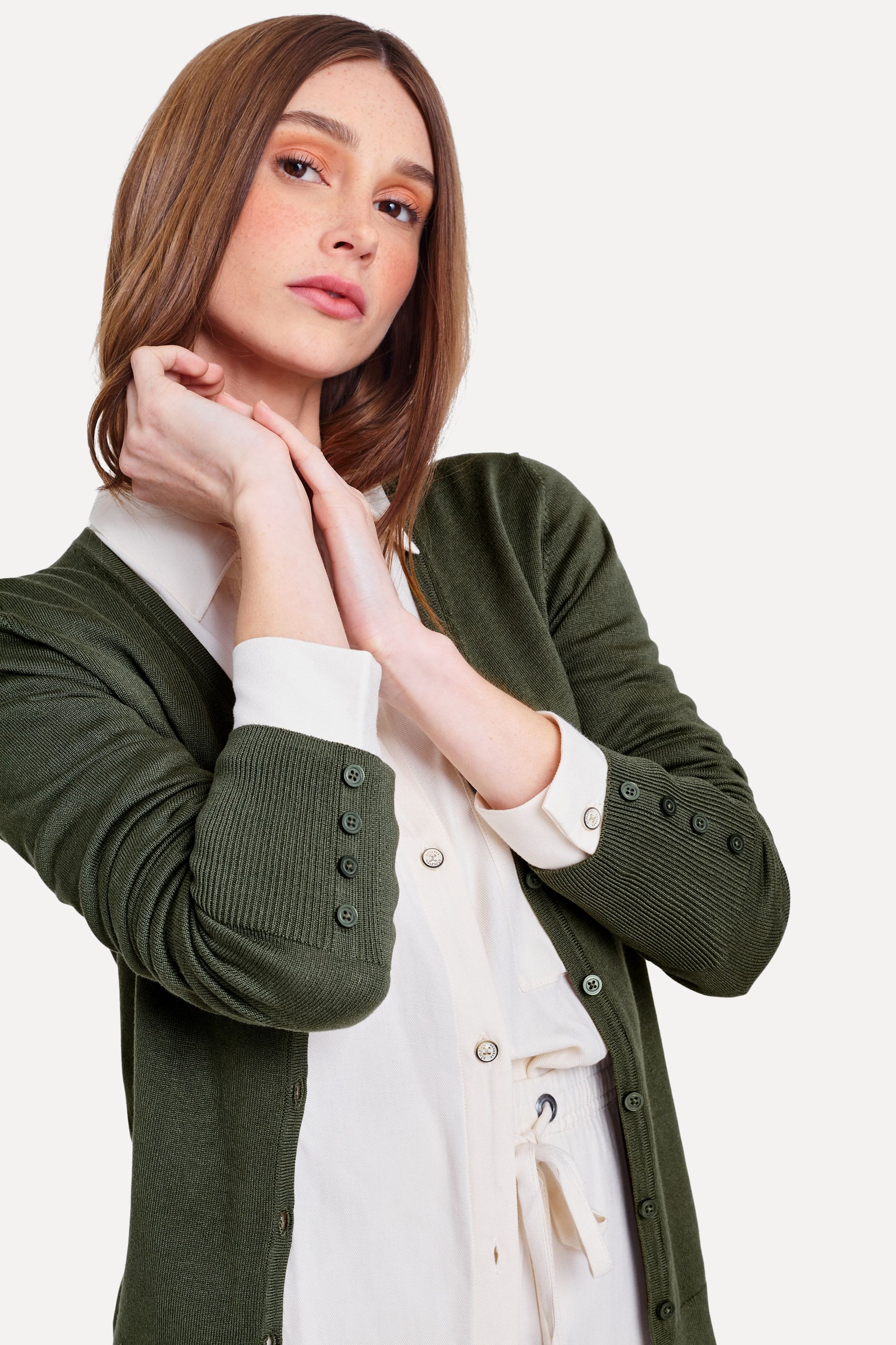 Cardigan Básico Feminino de Tricot