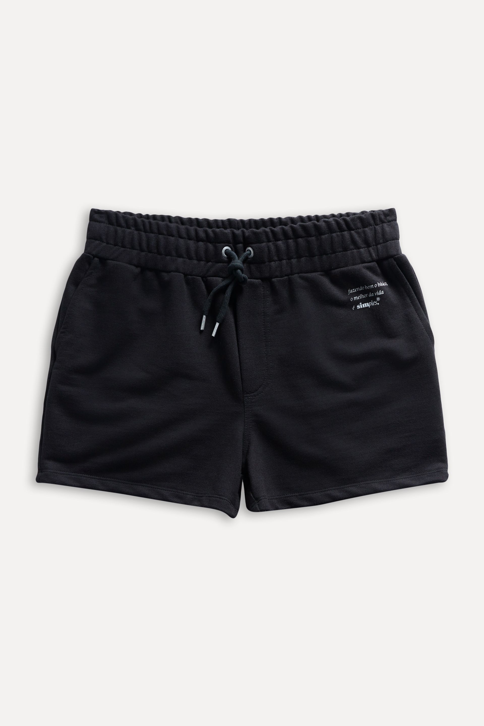 Short Moletom Feminino Simples com Elástico