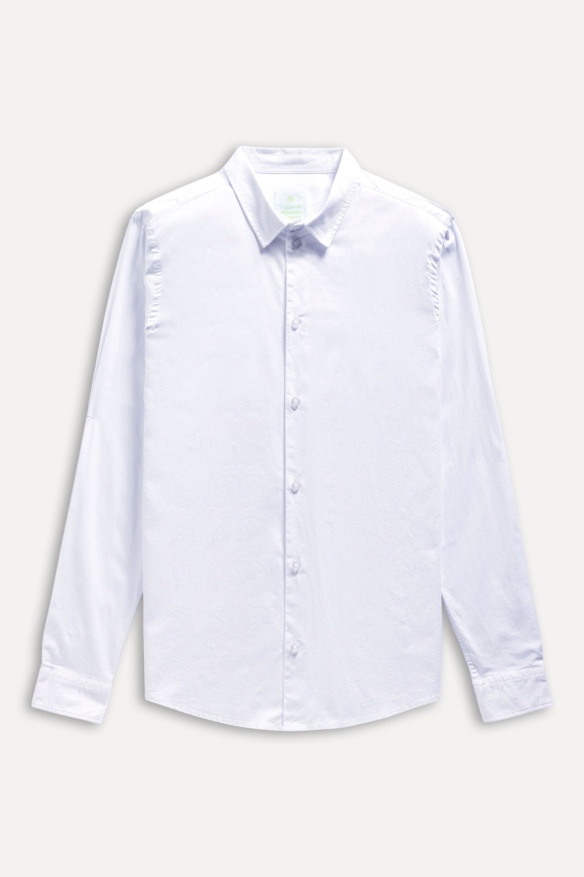 Camisa Básica Masculina Tricoline Manga Longa