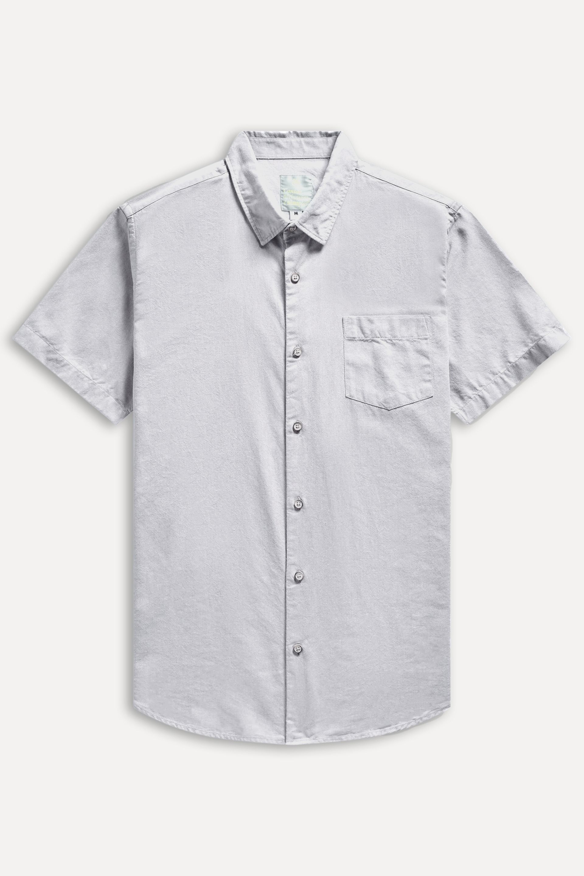 Camisa Oxford Masculina Manga Curta com Bolso