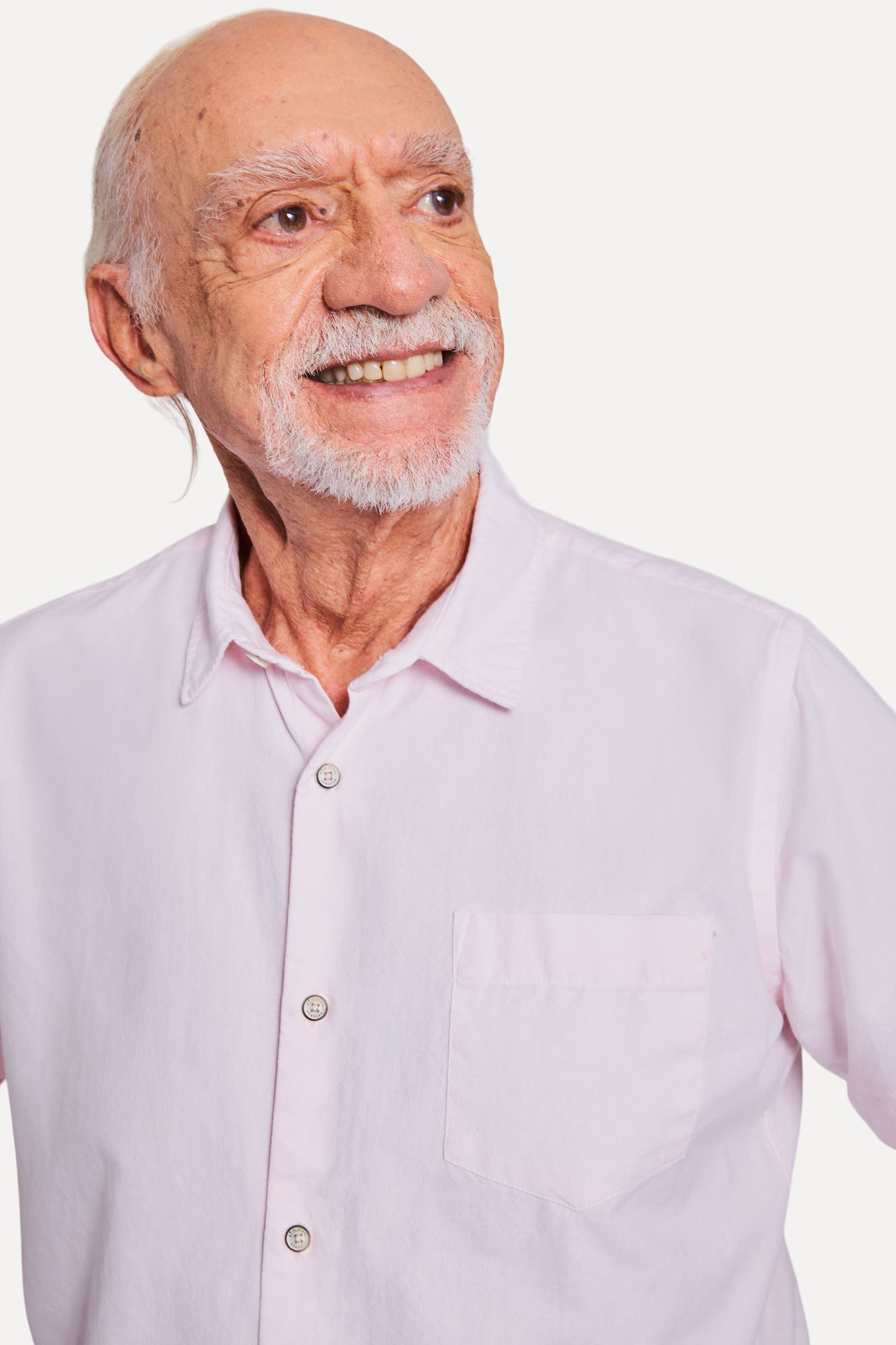 Camisa Oxford Masculina Manga Curta com Bolso