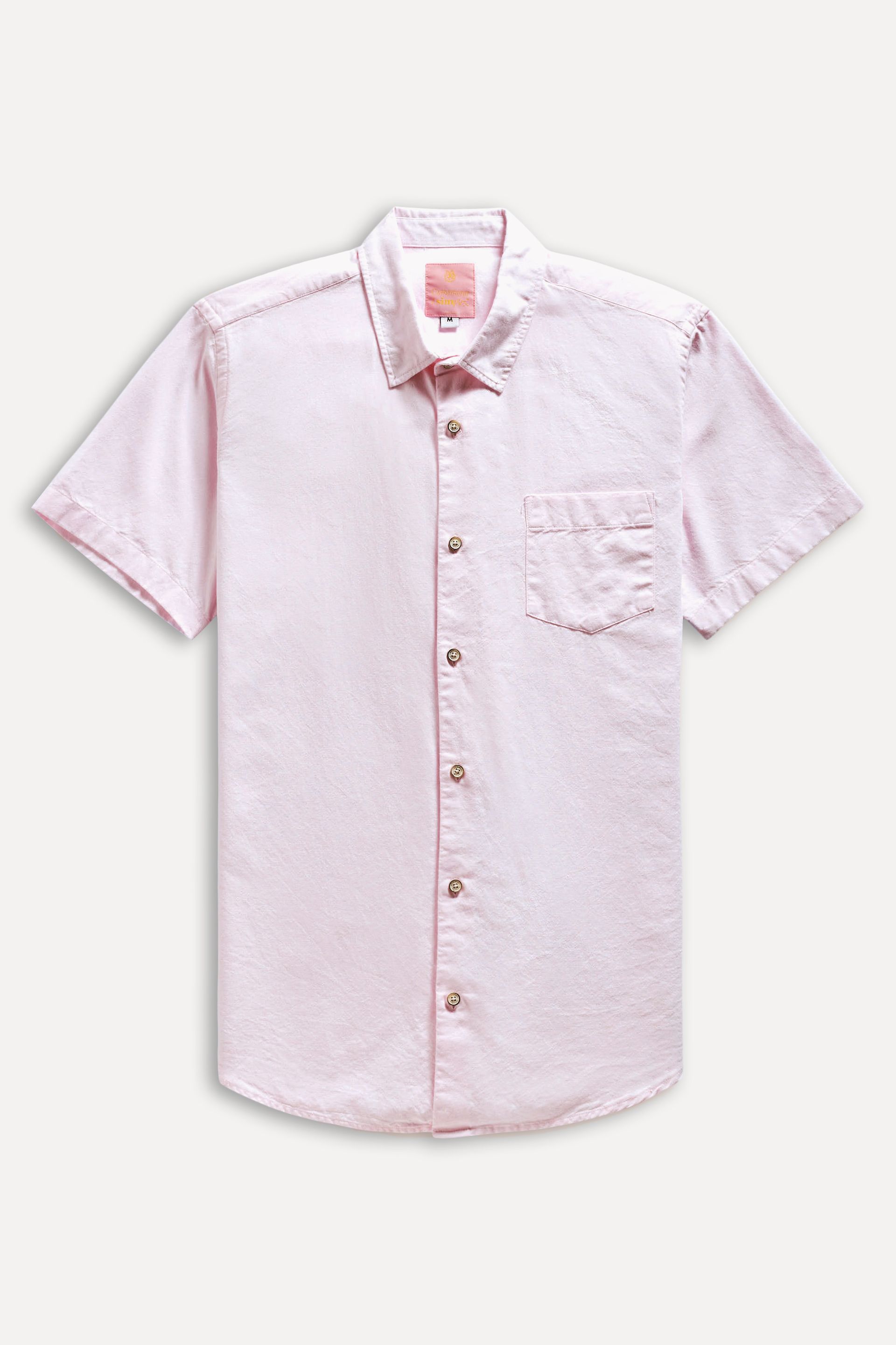 Camisa Oxford Masculina Manga Curta com Bolso