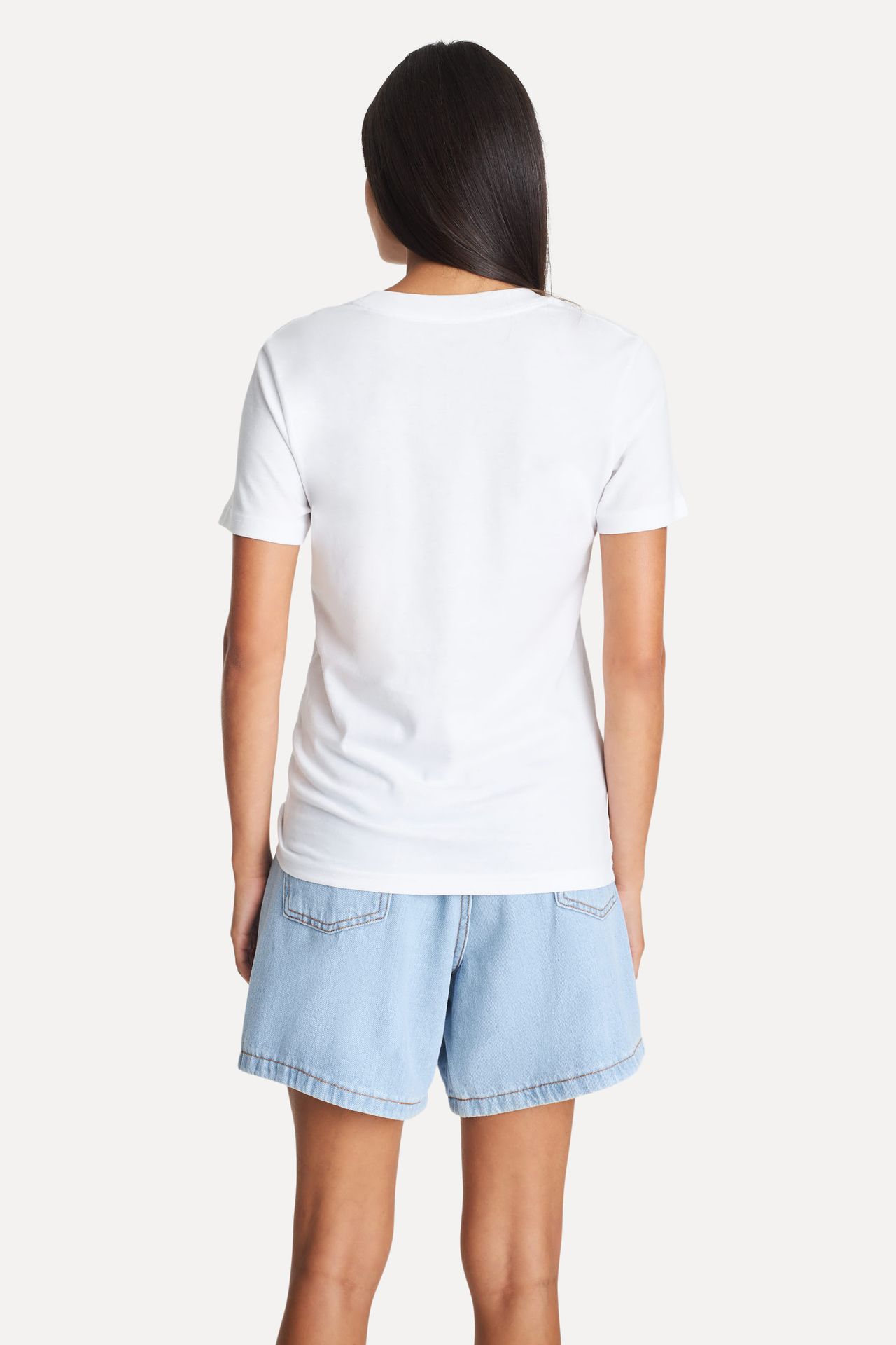 Camiseta Básica Feminina de Algodão Peruano Manga Curta