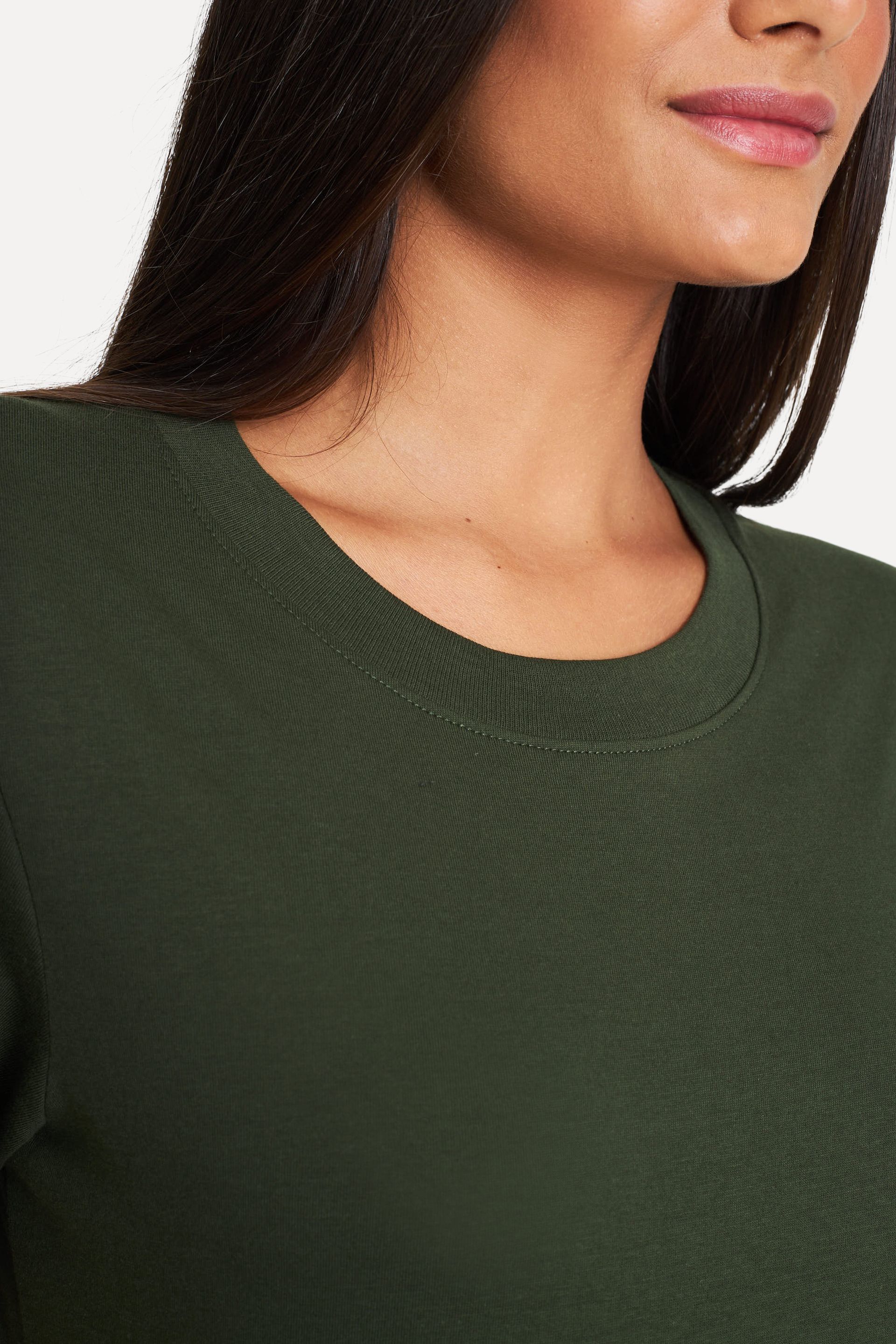 Camiseta Básica Feminina de Algodão Peruano Manga Curta