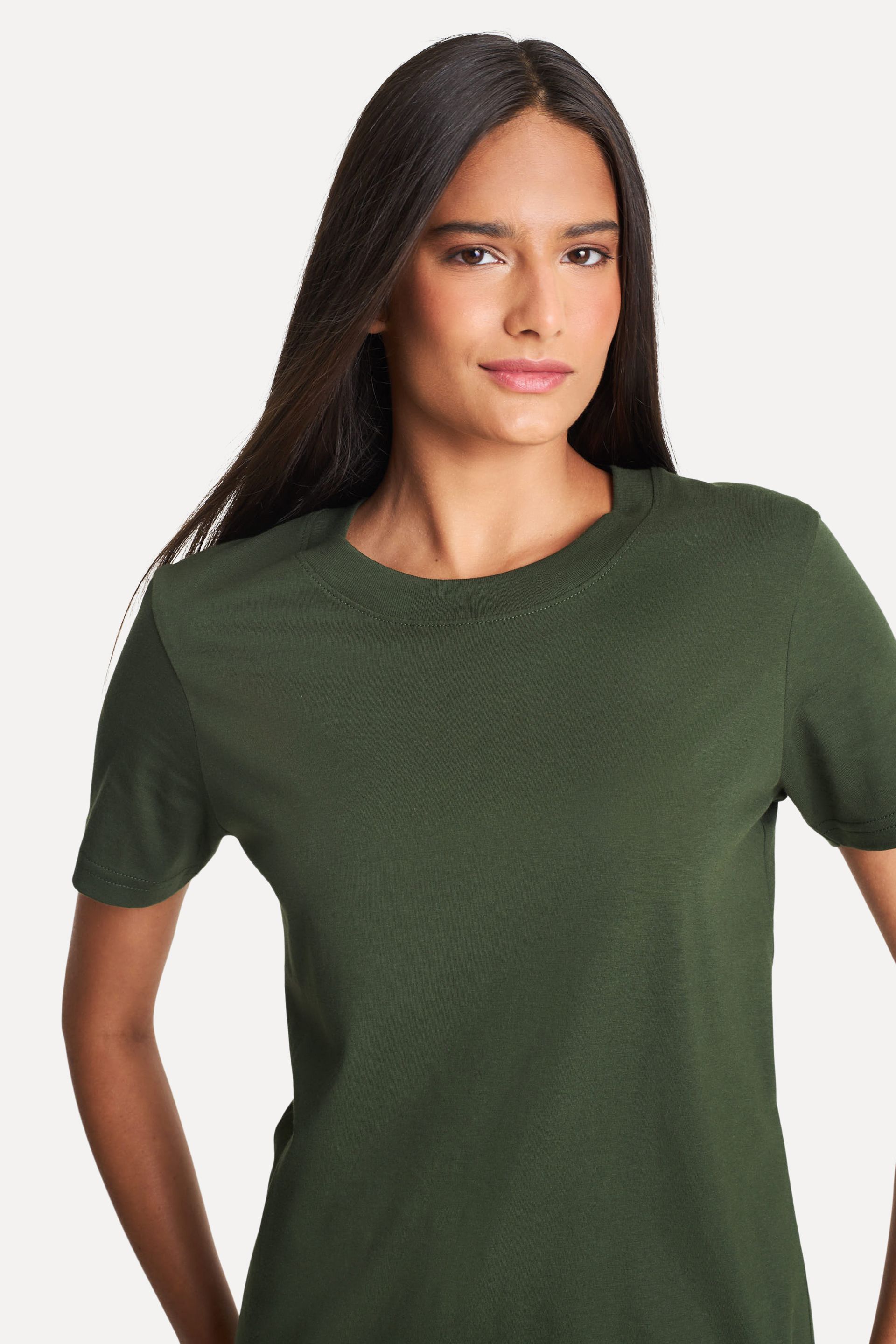 Camiseta Básica Feminina de Algodão Peruano Manga Curta