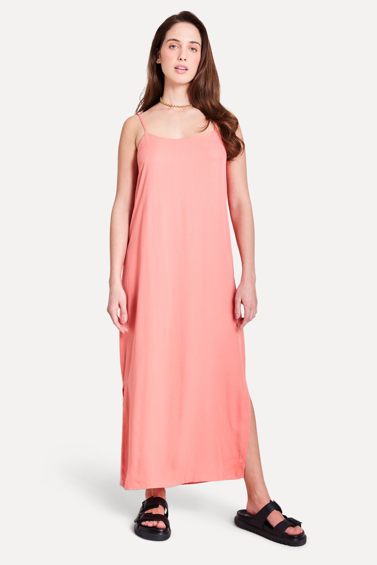 Vestido Slip Dress Feminino Longo