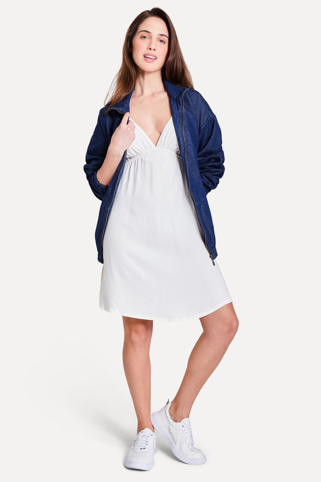 Vestido Feminino Curto Decote V