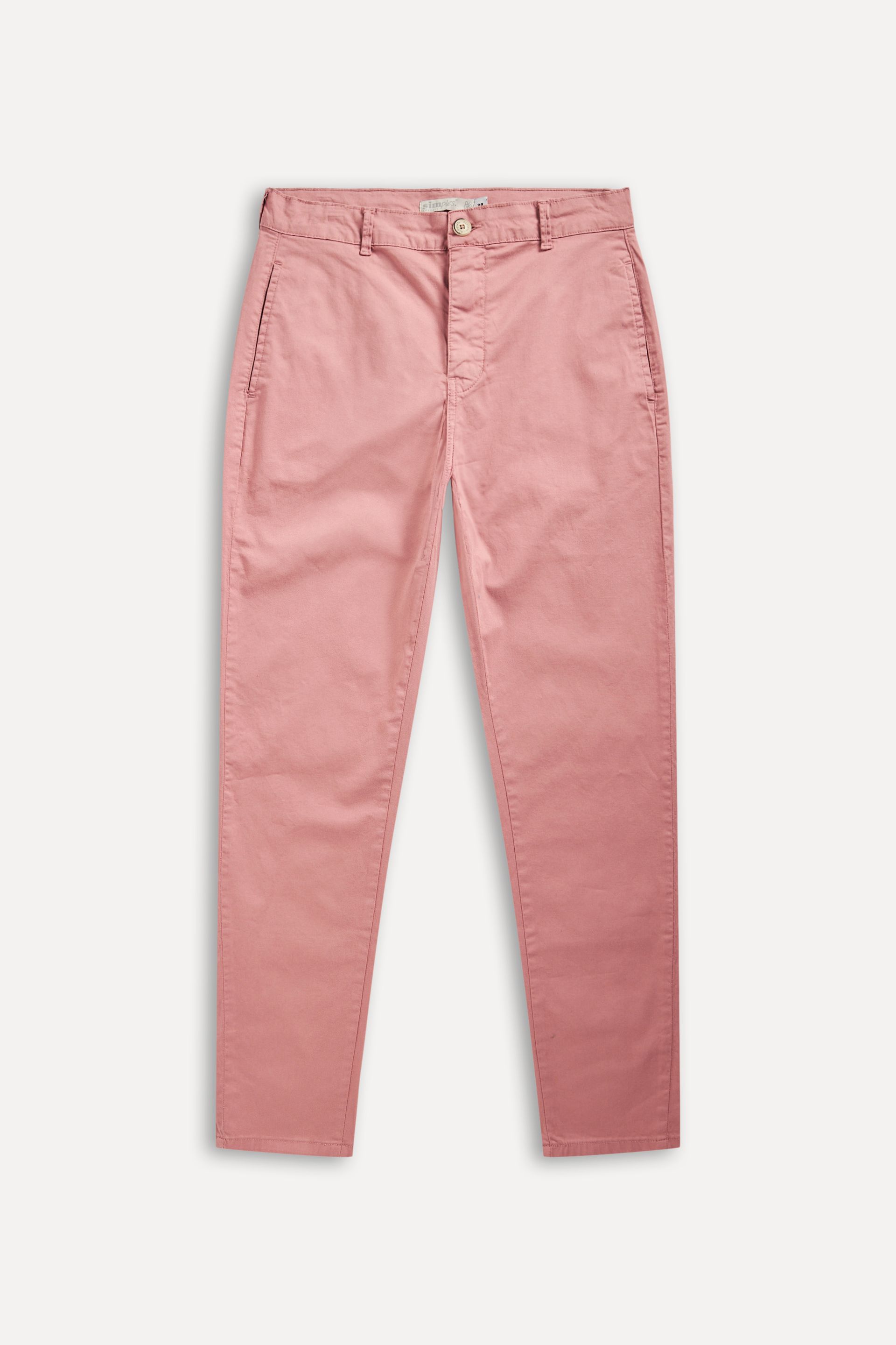 Calça Chino Reta Feminina Simples de Sarja