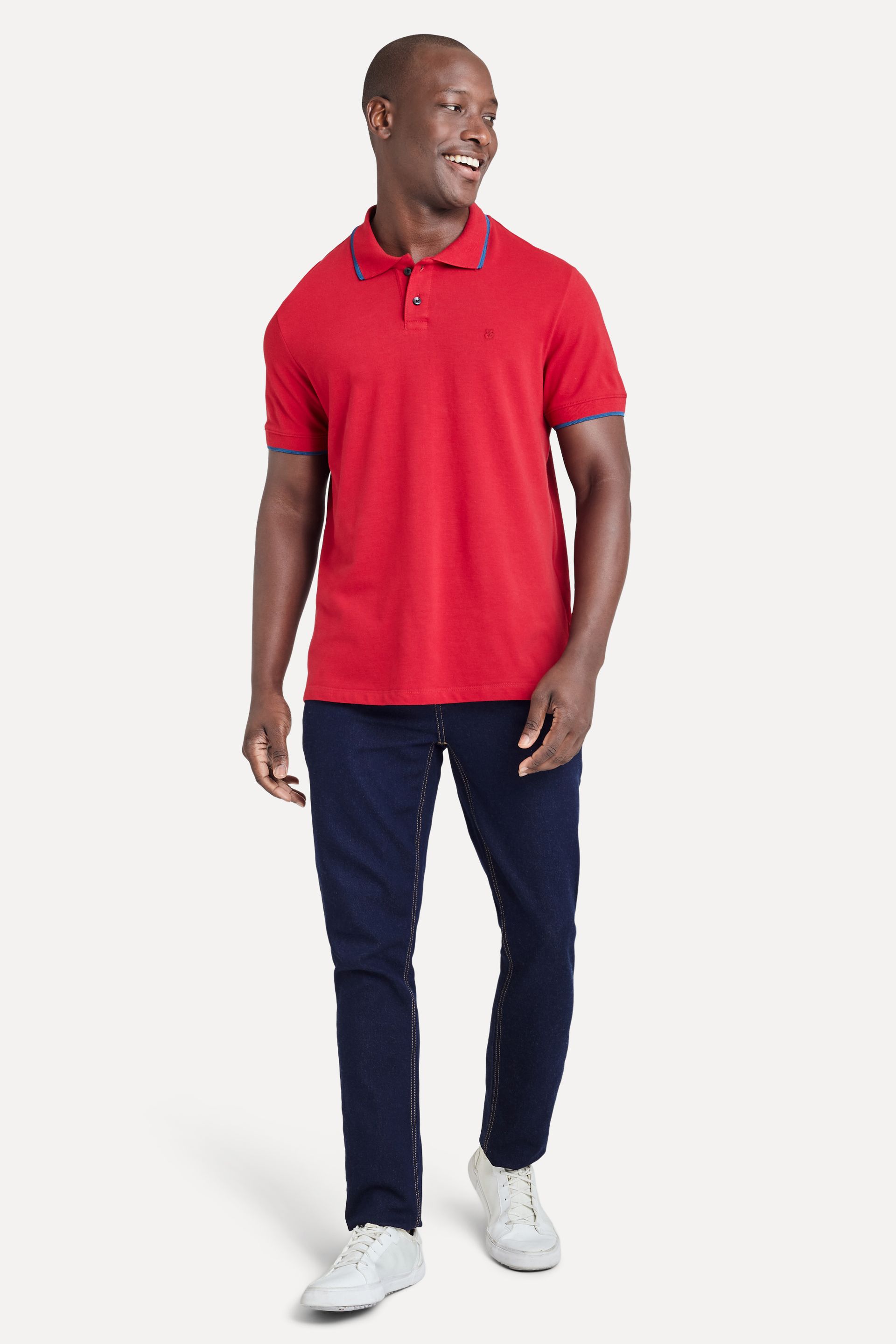 Polo Básica Masculina Gola Frisos