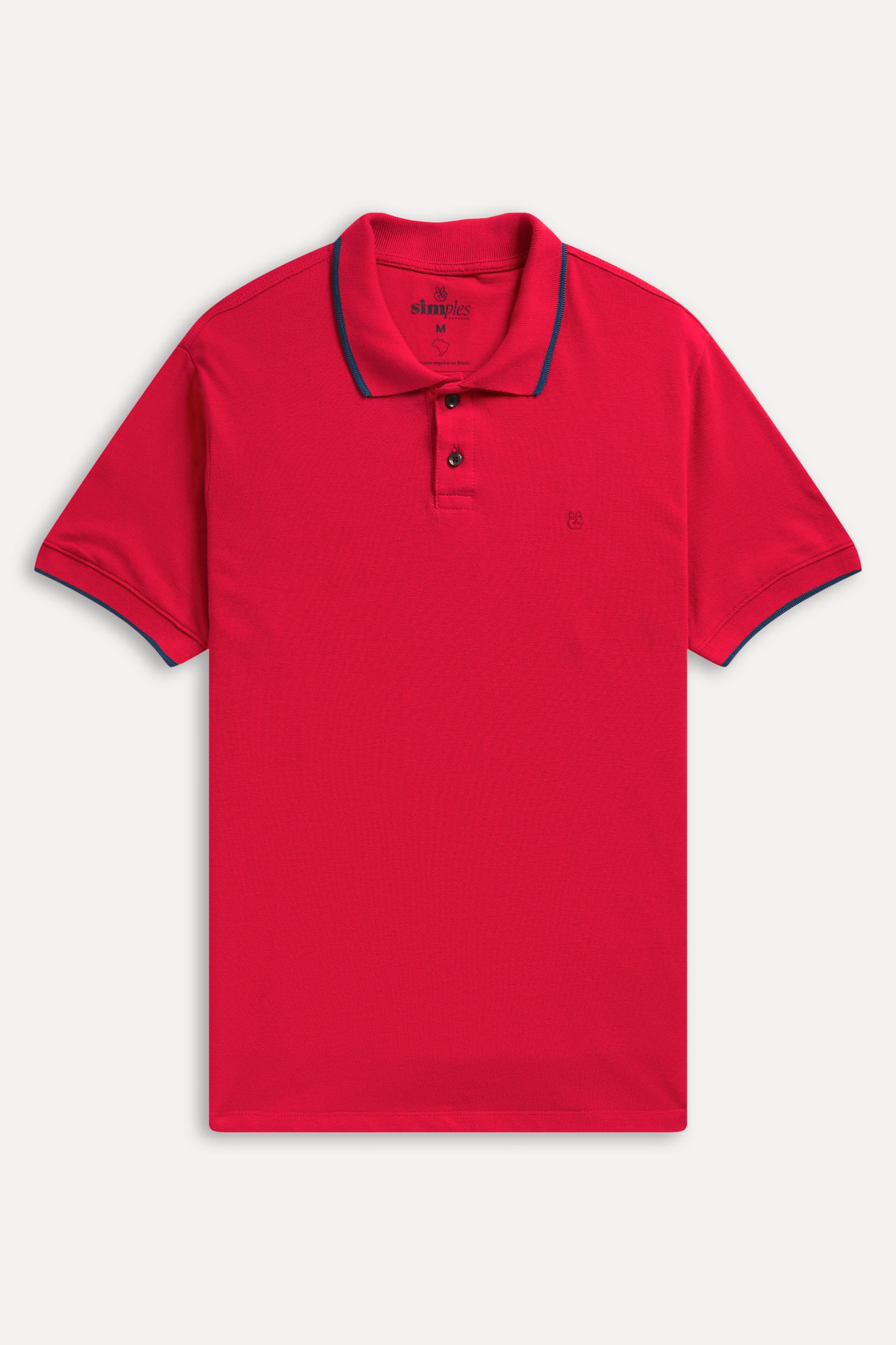 Polo Básica Masculina Gola Frisos