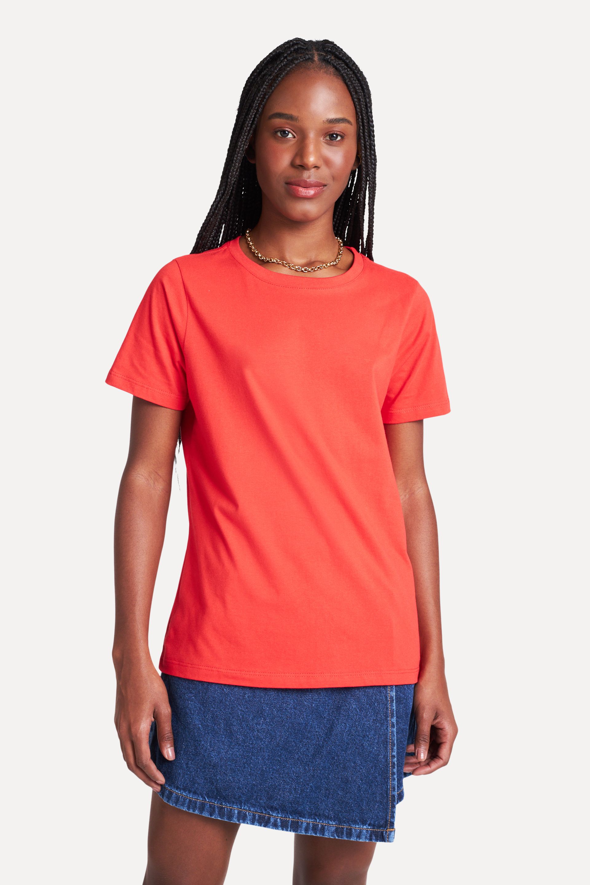 Camiseta Básica Feminina Simples Manga Curta