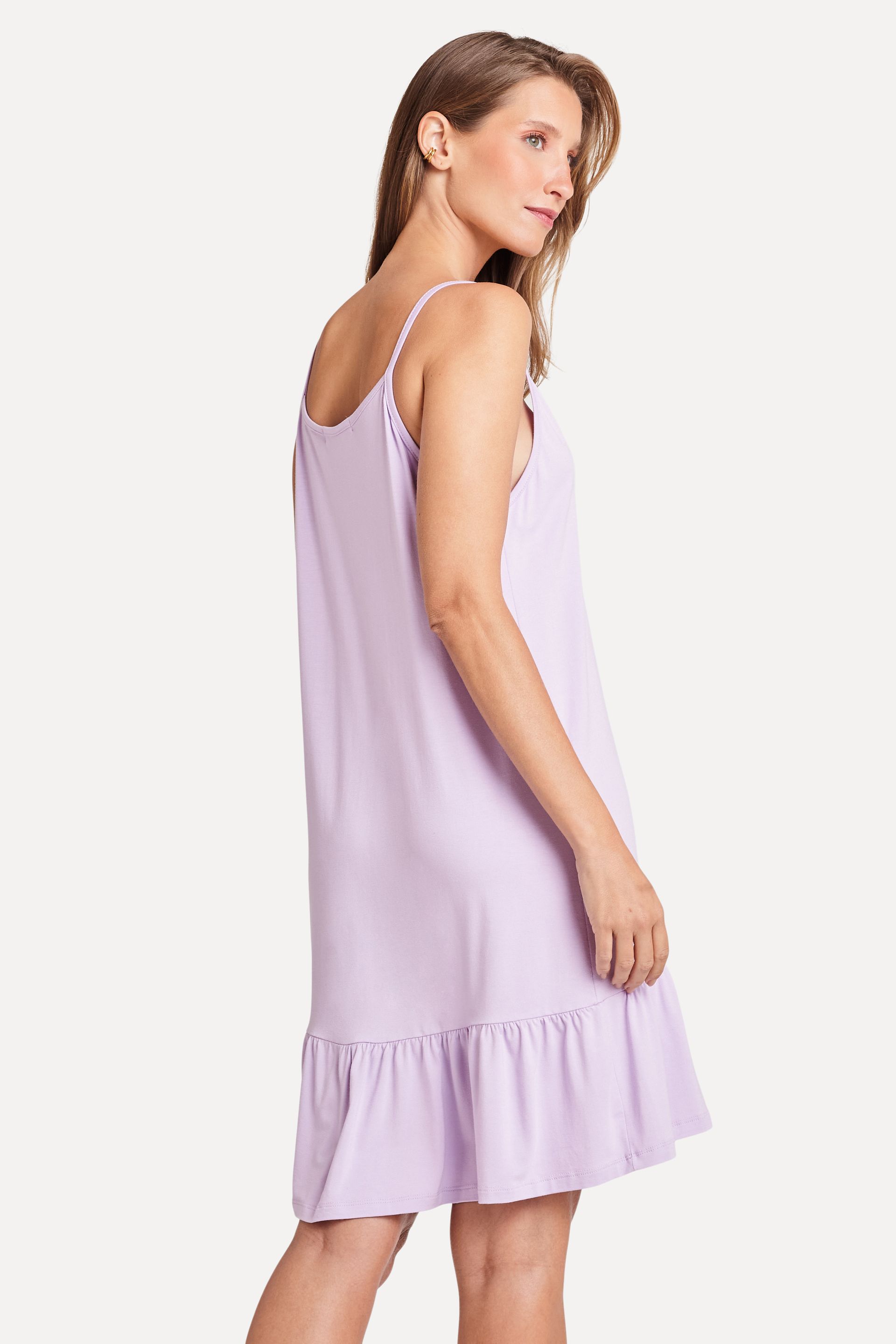 Vestido Feminino Curto Babados Barra