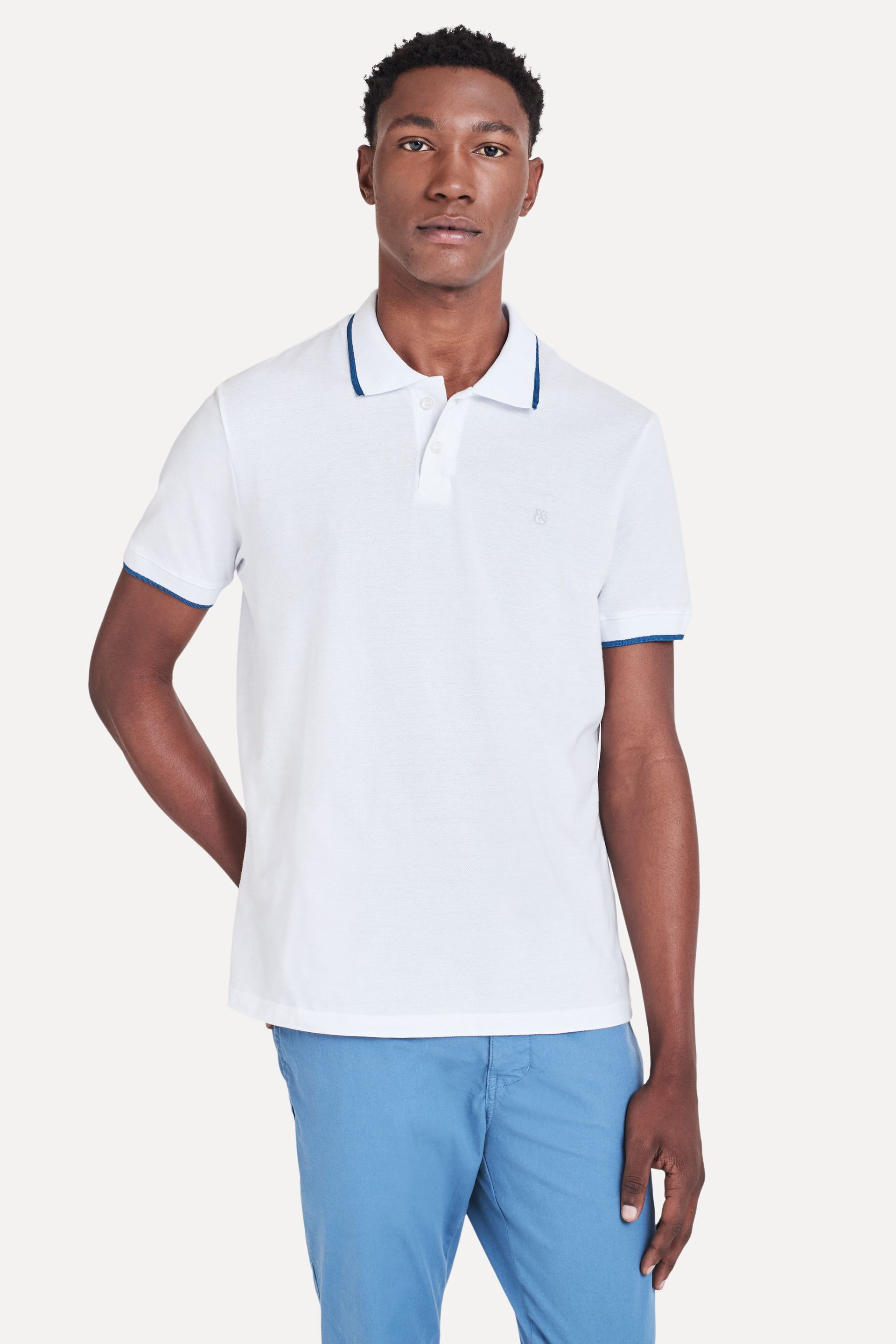 Polo Básica Masculina Gola Frisos