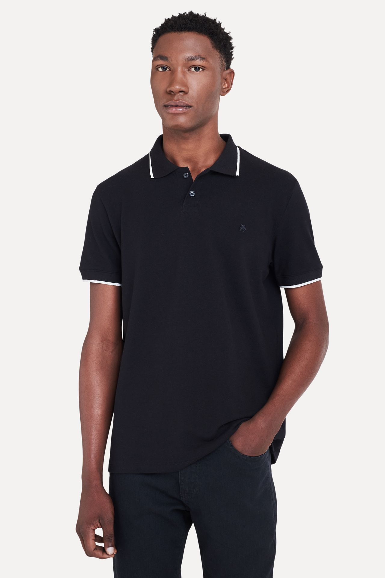 Polo Básica Masculina Gola Frisos