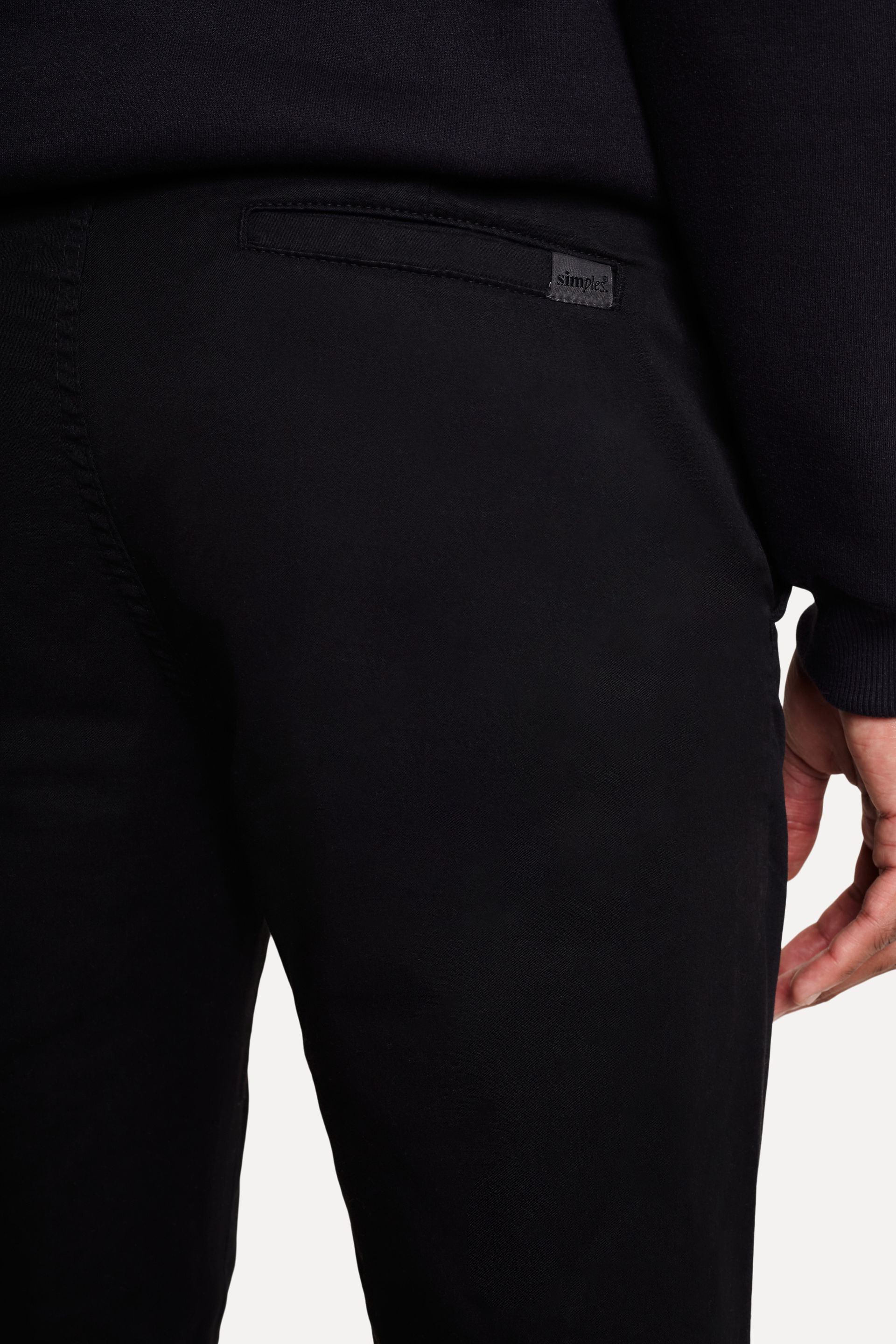 Calça Chino Reta Masculina Simples de Sarja