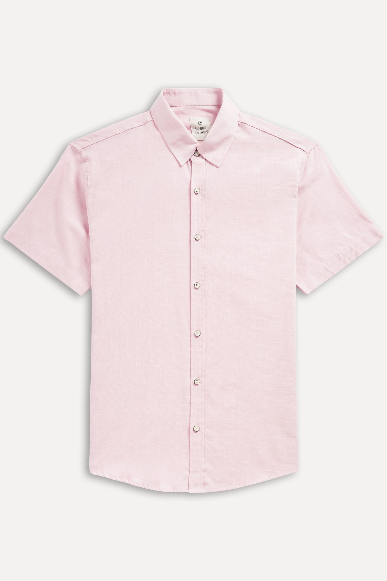 Camisa Masculina de Linho Manga Curta