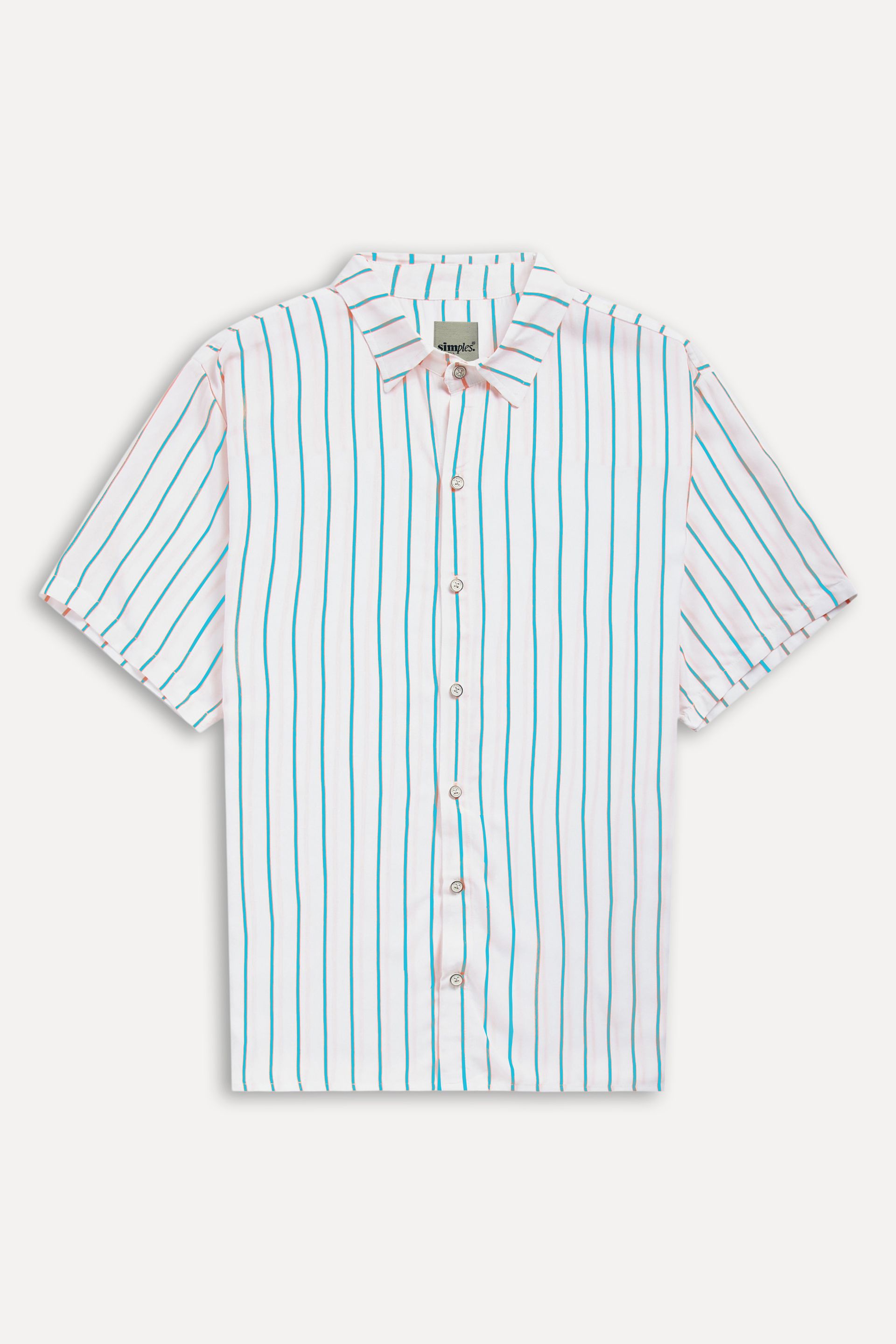 Camisa Listrada Masculina de Manga Curta