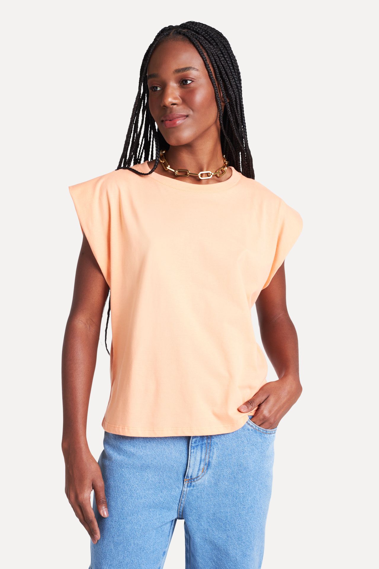 Blusa Básica Feminina Simples Meia Manga