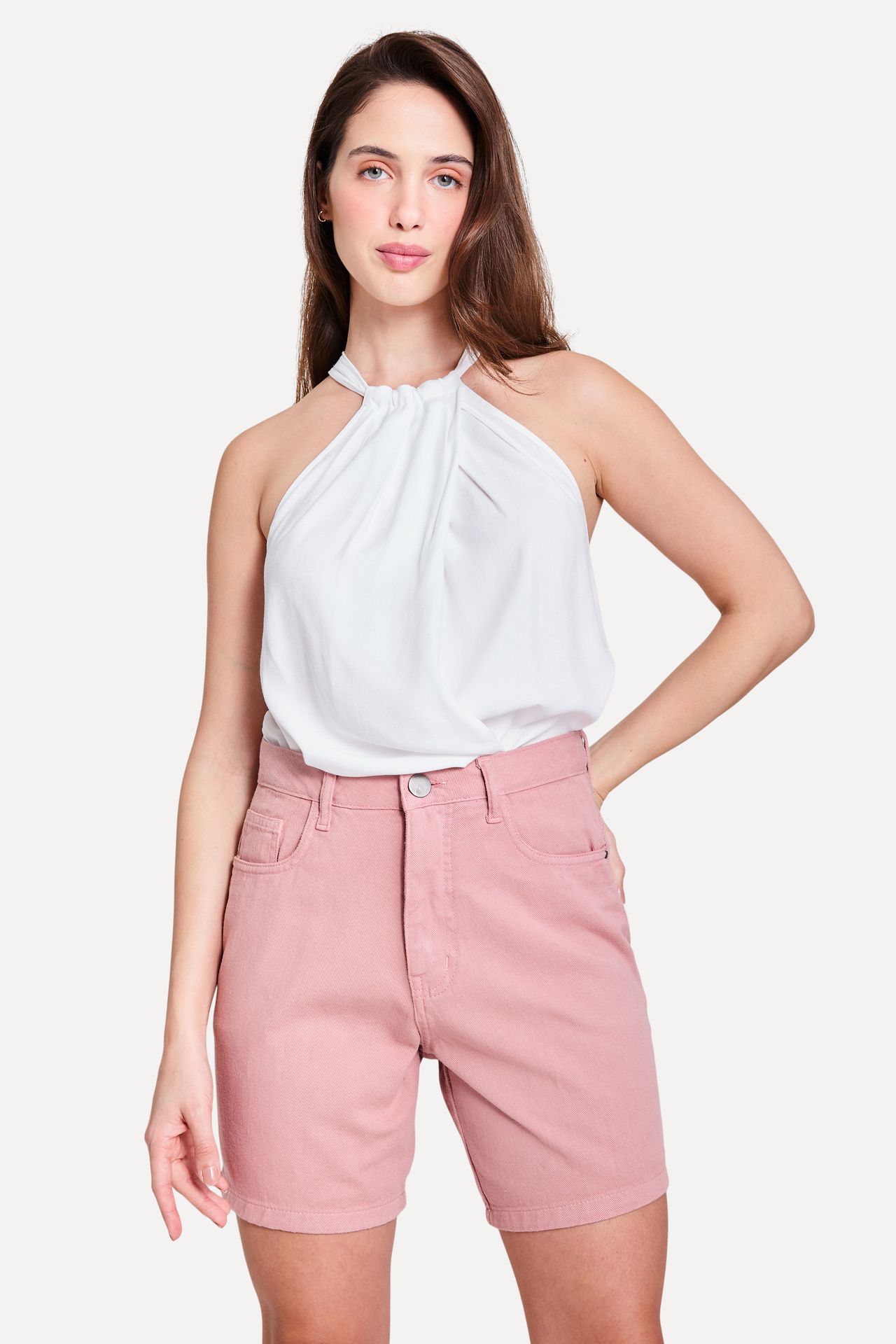 Short de Sarja Feminino Simples