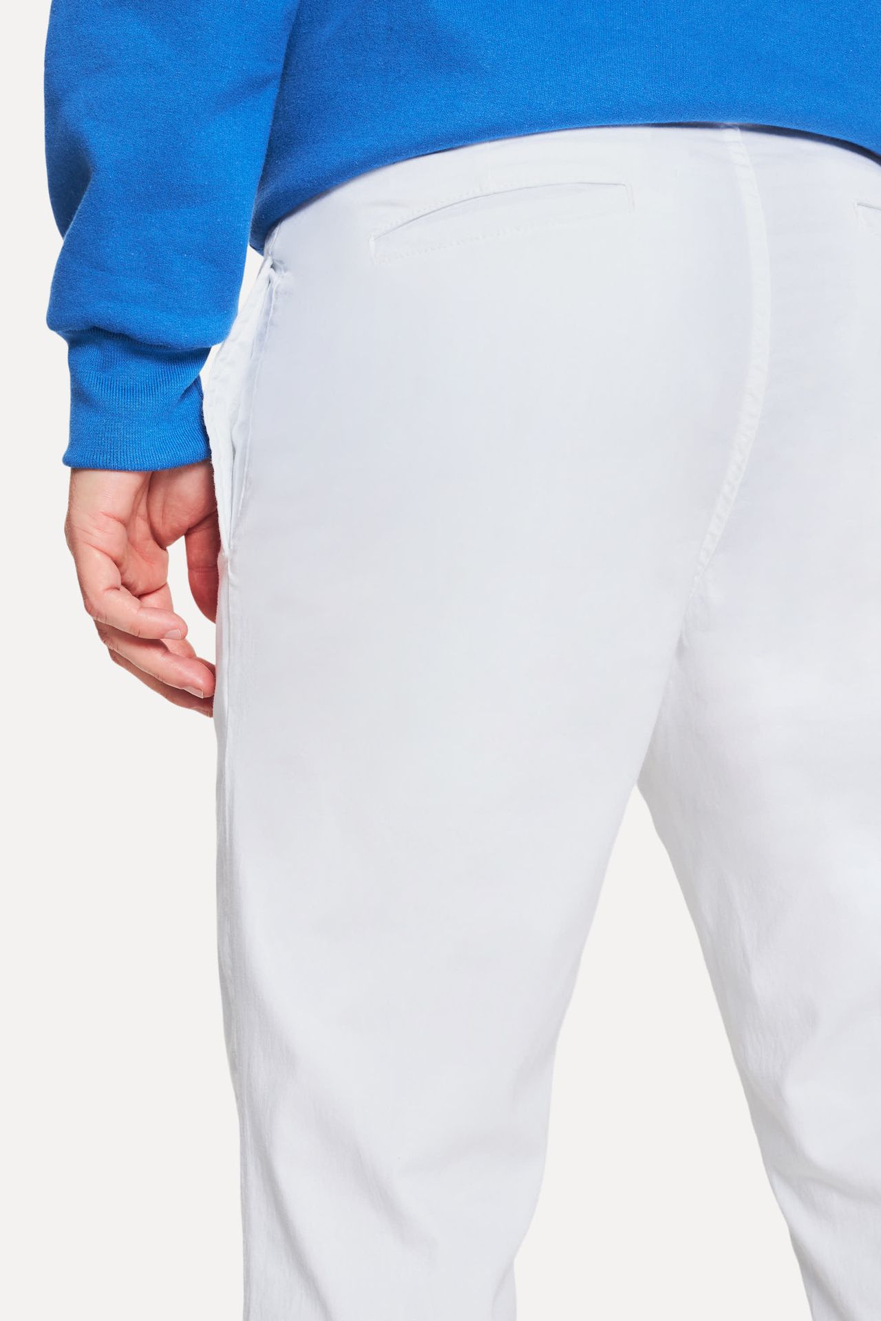 Calça Chino Reta Masculina Simples de Sarja