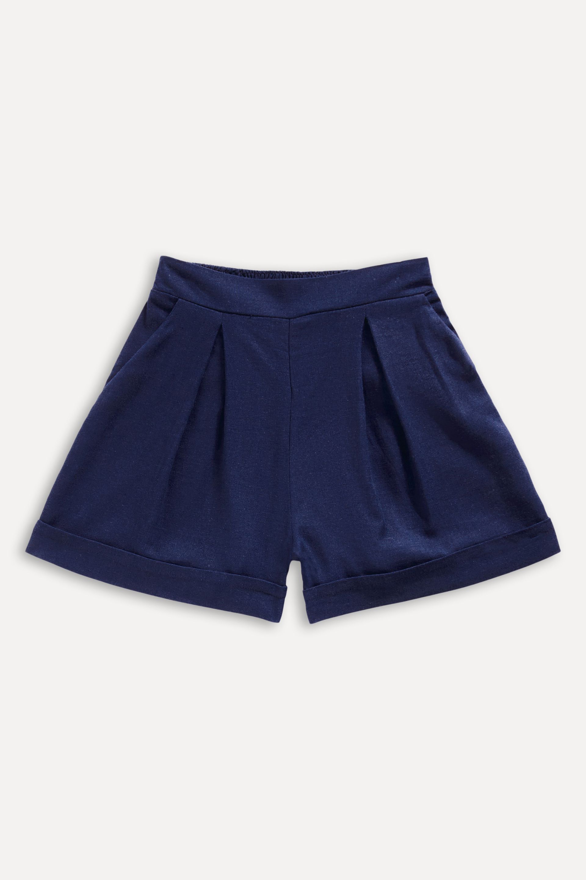 Short de Linho Feminino com Cós de Elástico