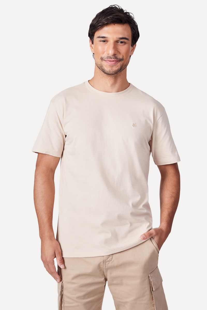 Camiseta Básica Masculina Simples Logo Manga Curta