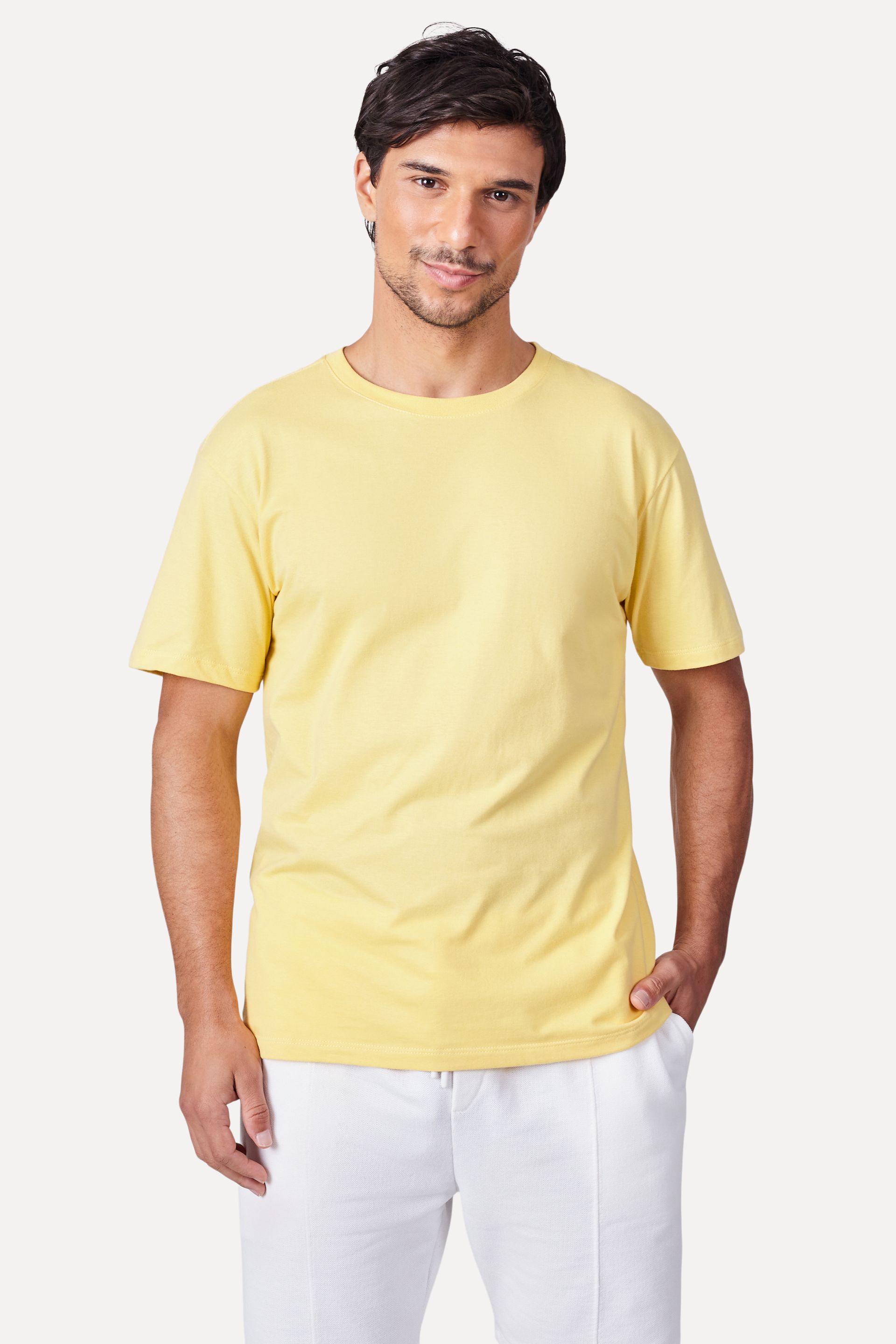 Camiseta Básica Masculina Simples Manga Curta