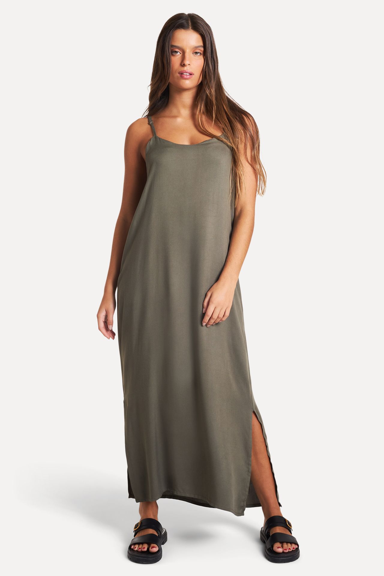 Vestido Slip Dress Feminino Longo