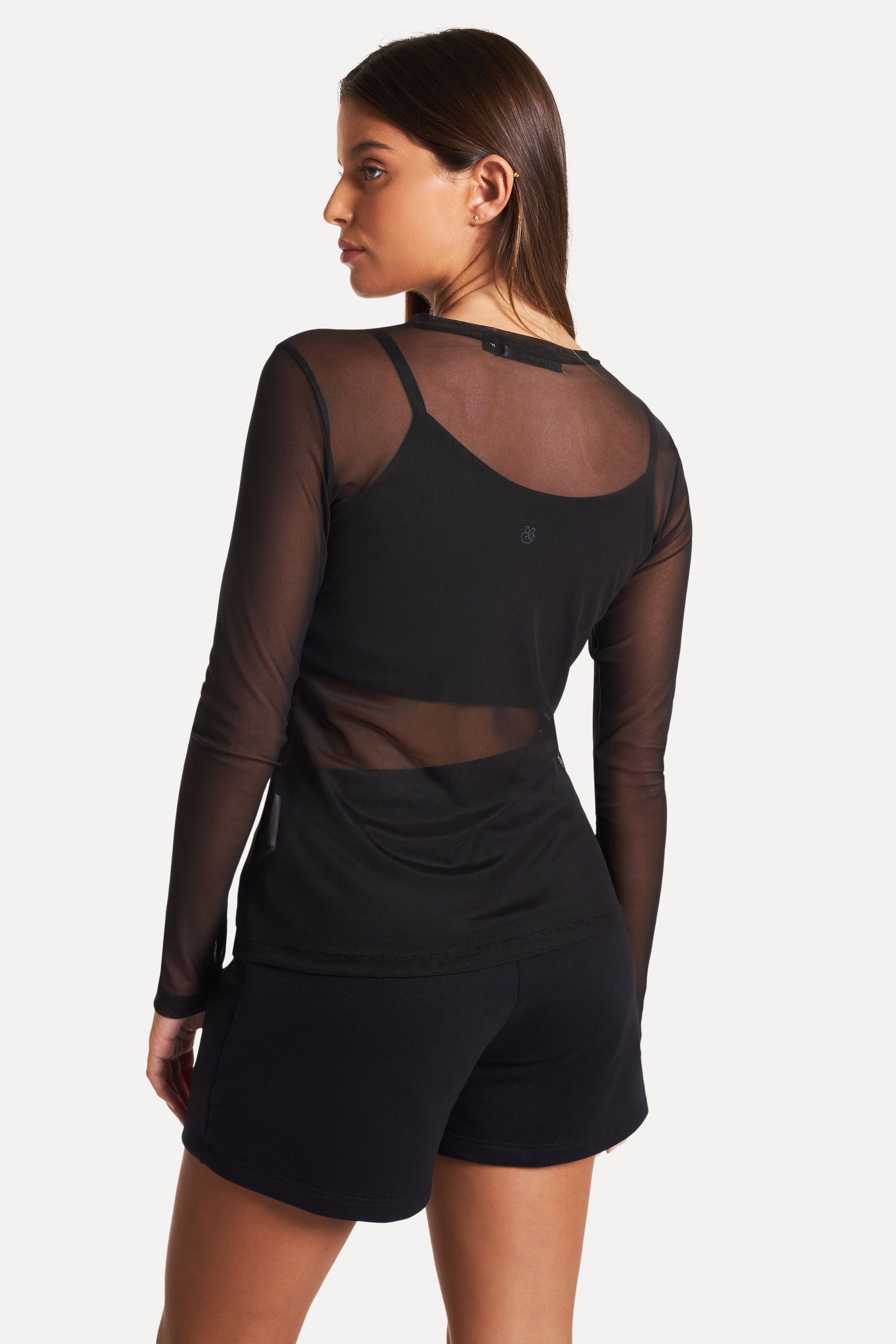 Blusa Tule Feminina de Manga Longa