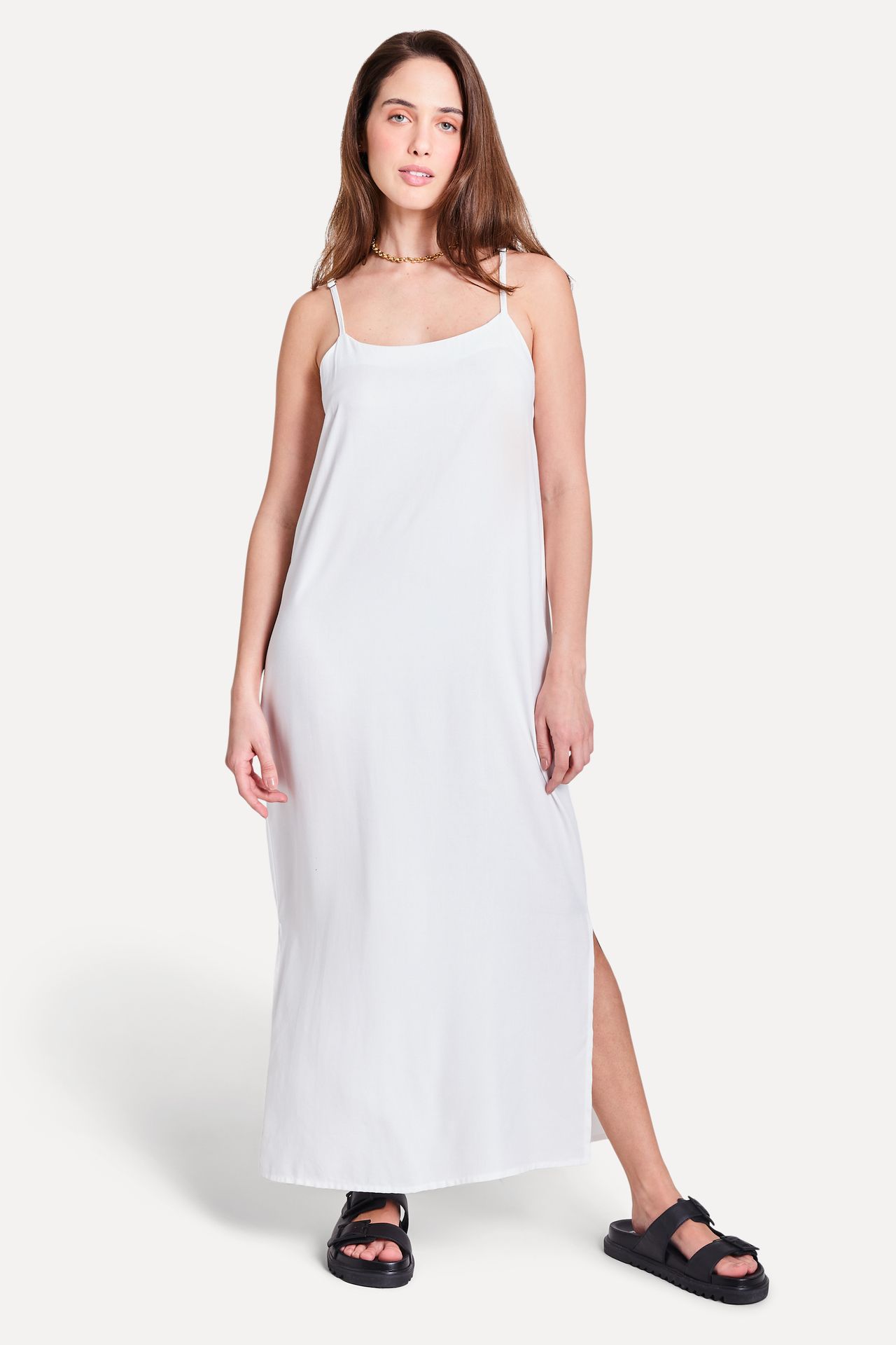 Vestido Slip Dress Feminino Longo