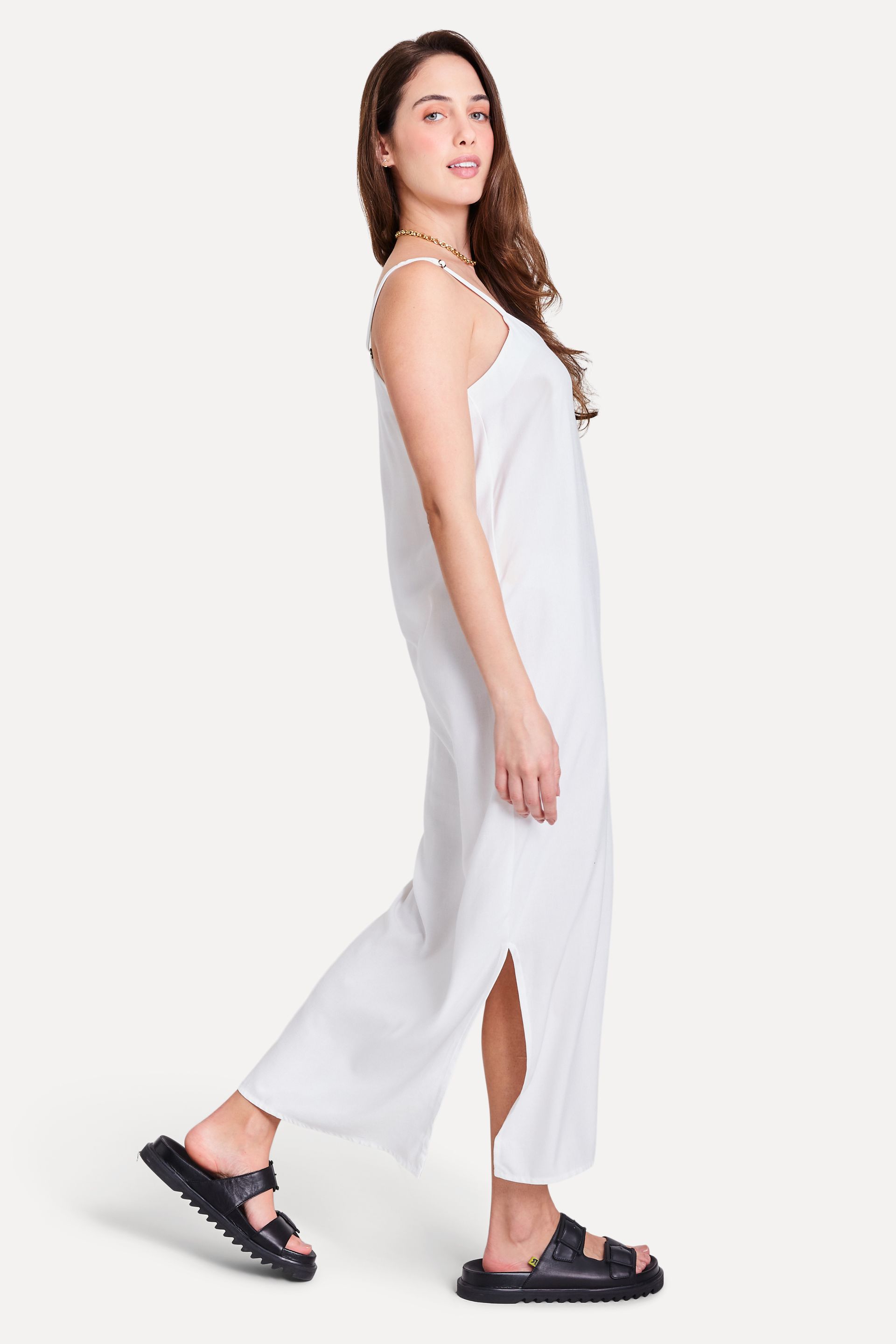 Vestido Slip Dress Feminino Longo