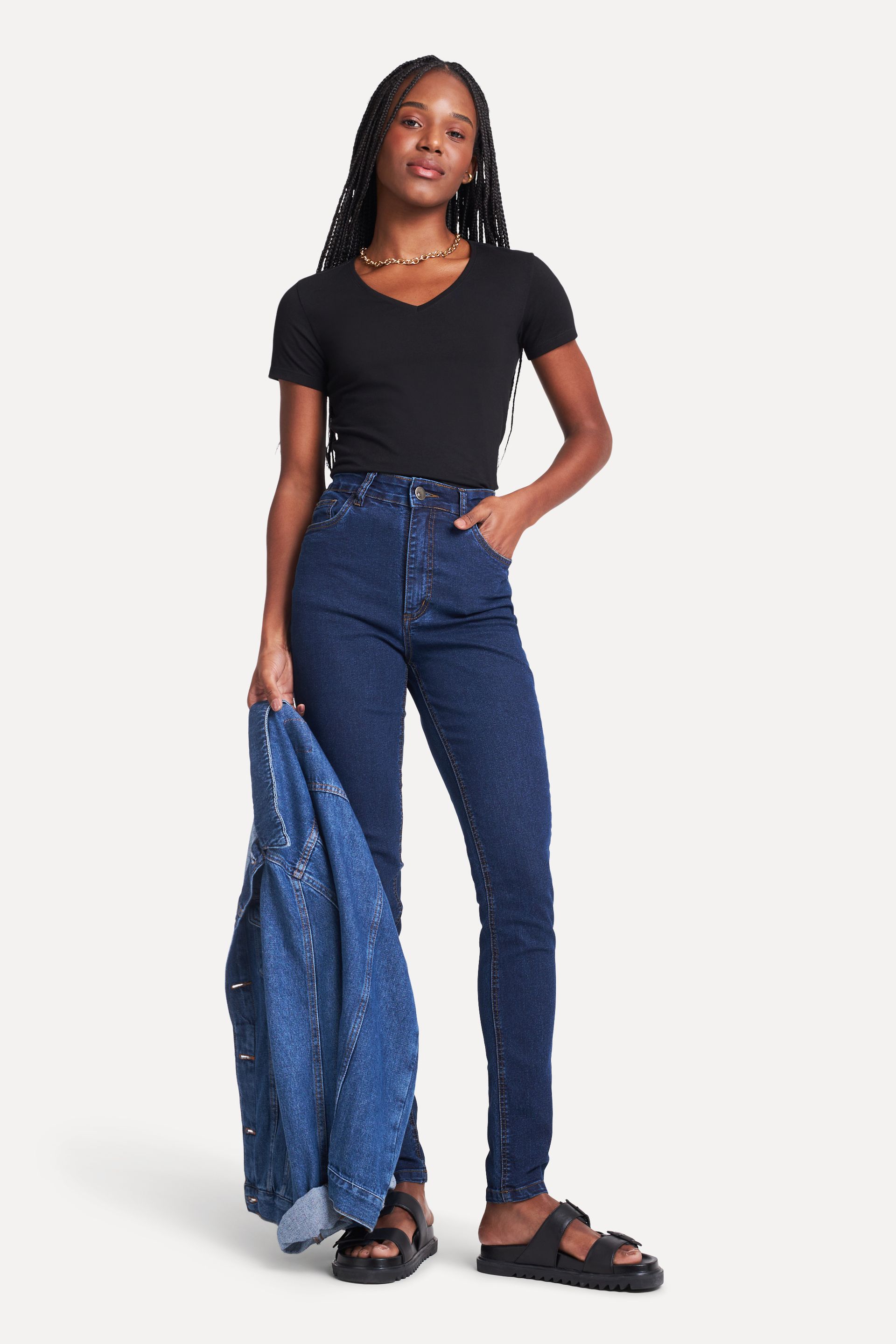 Calça Jeans Skinny Feminina Simples