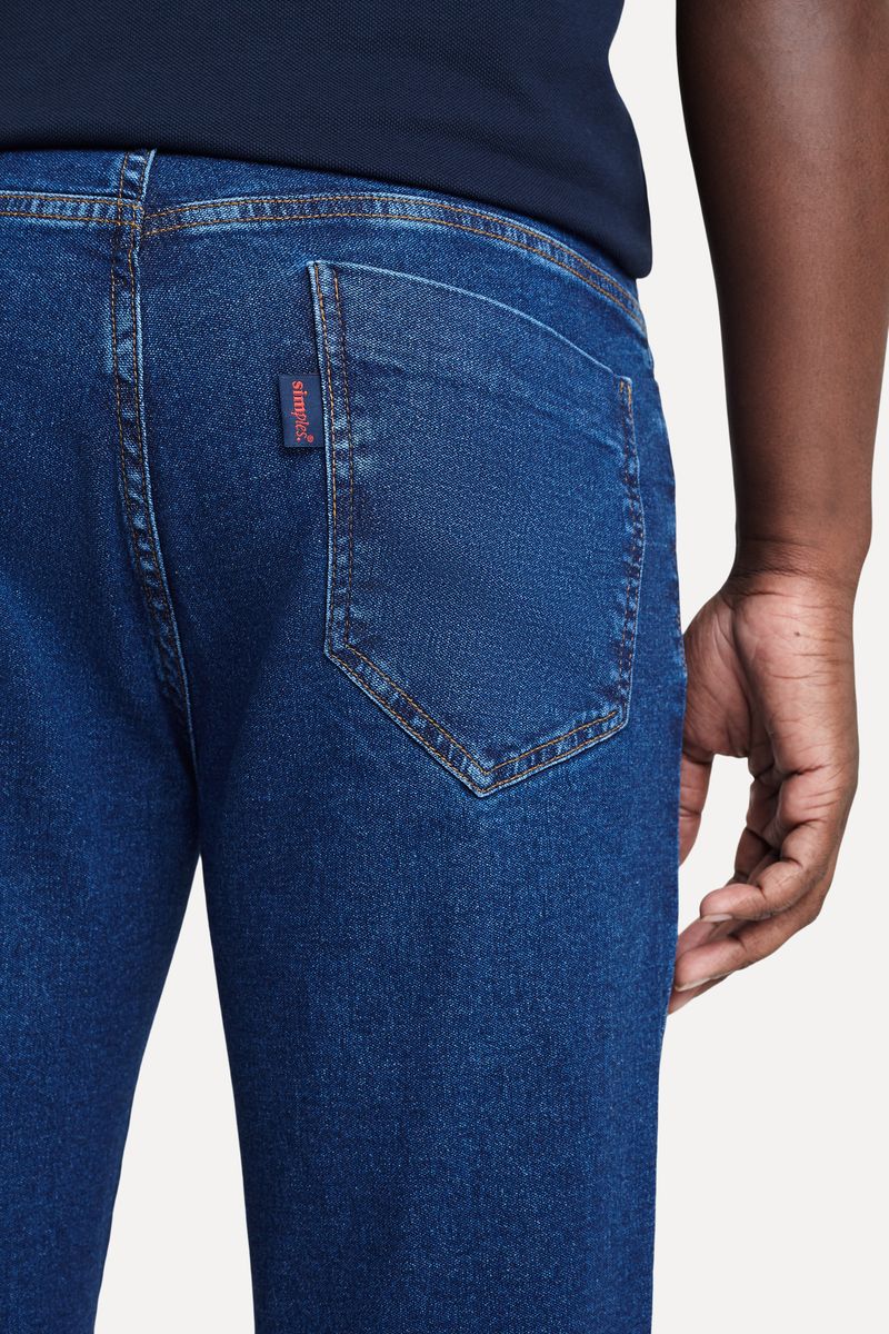 Calça Jeans Reta Masculina Simples +