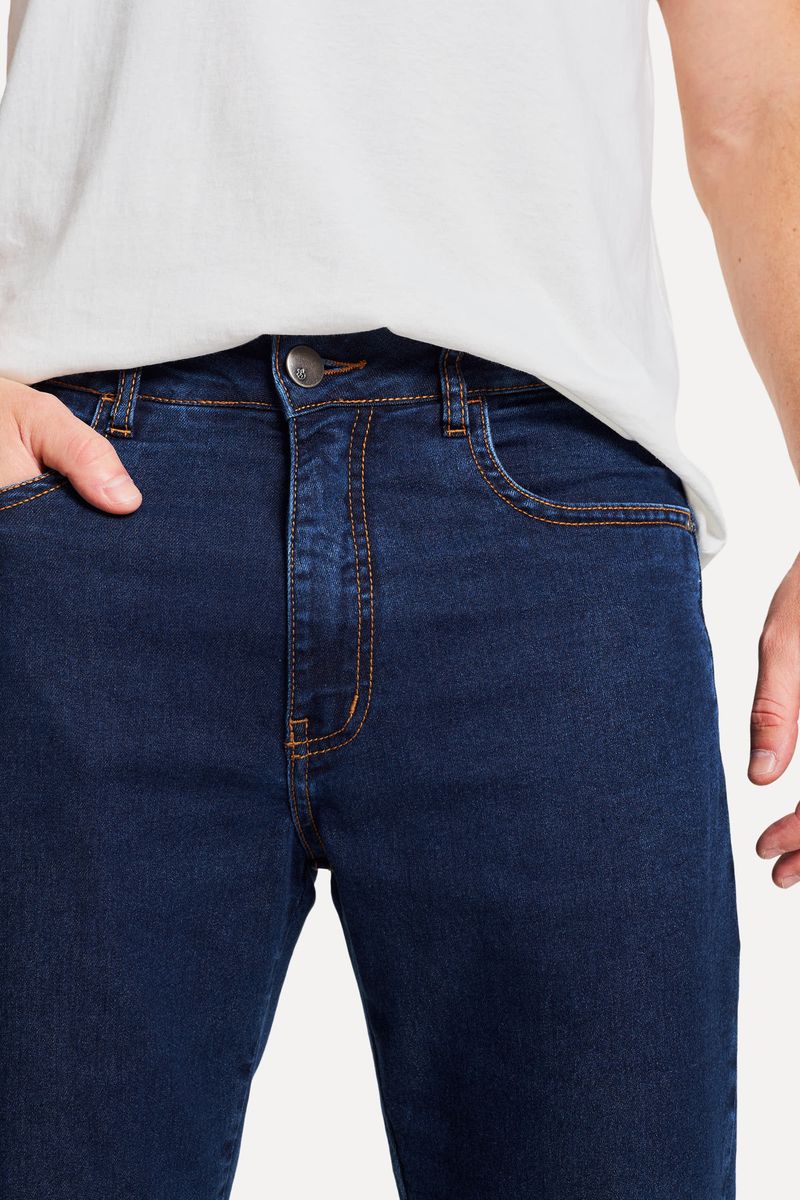 Calça Jeans Reta Masculina Simples