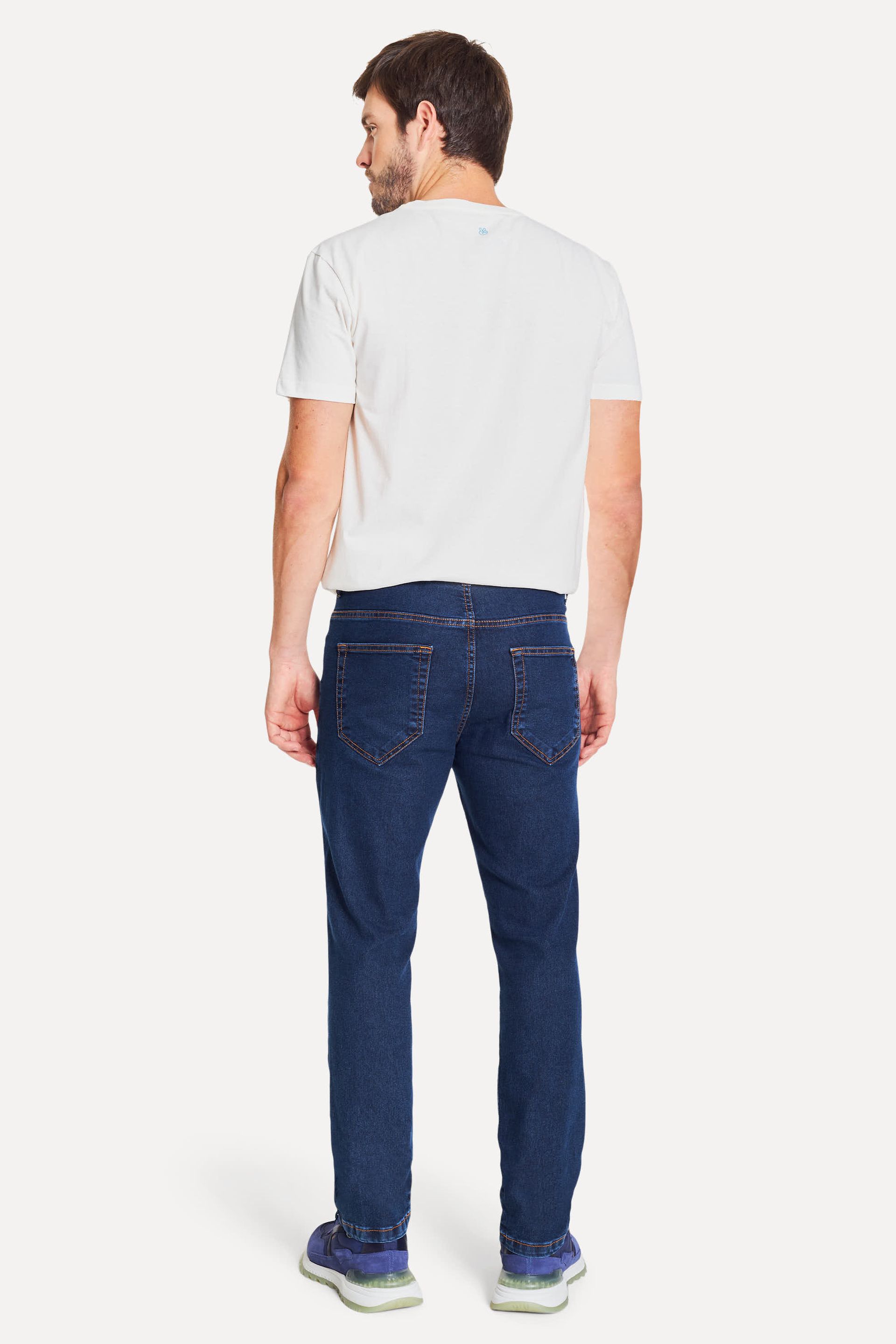 Calça Jeans Reta Masculina Simples