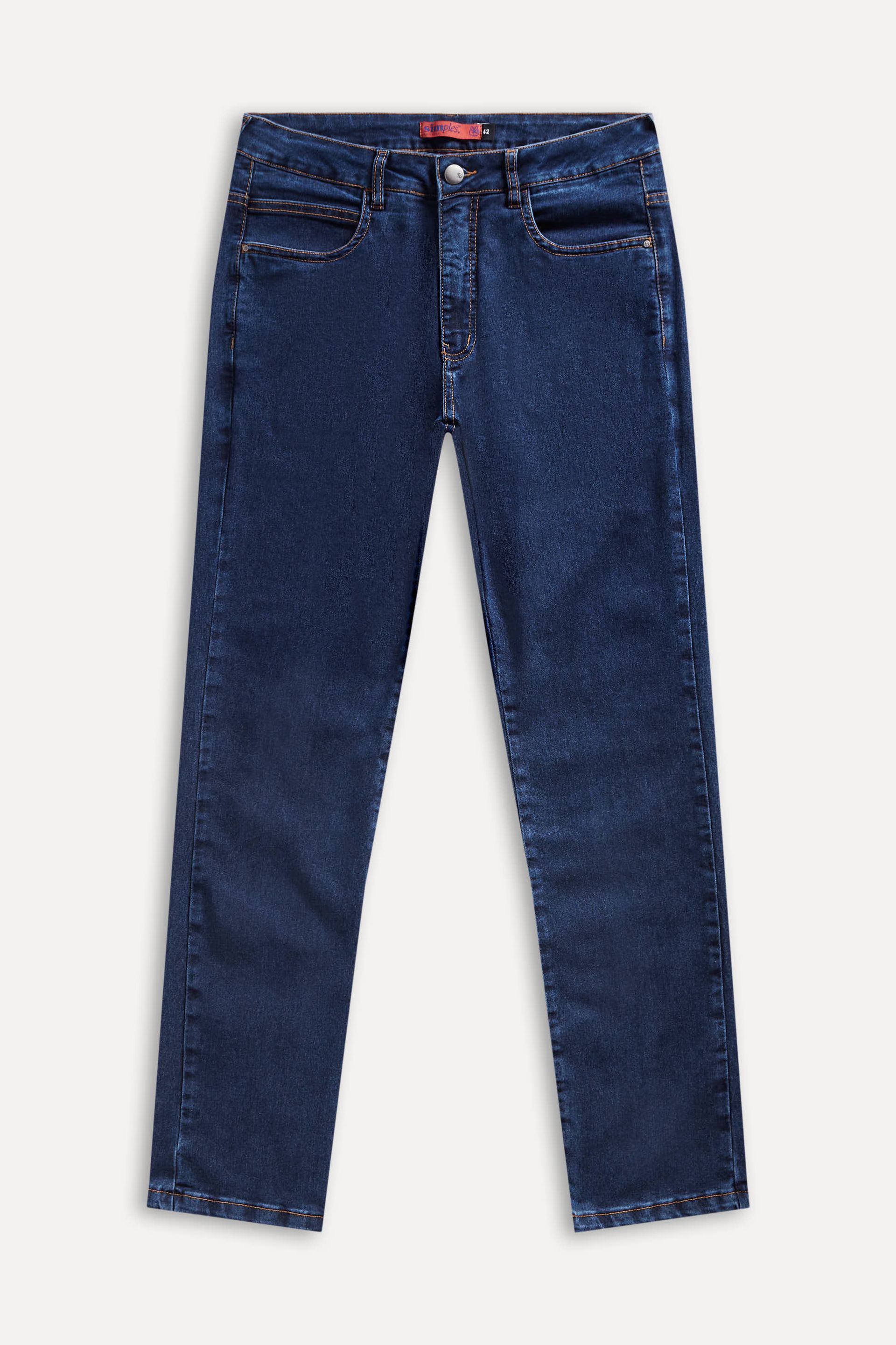 Calça Jeans Reta Masculina Simples