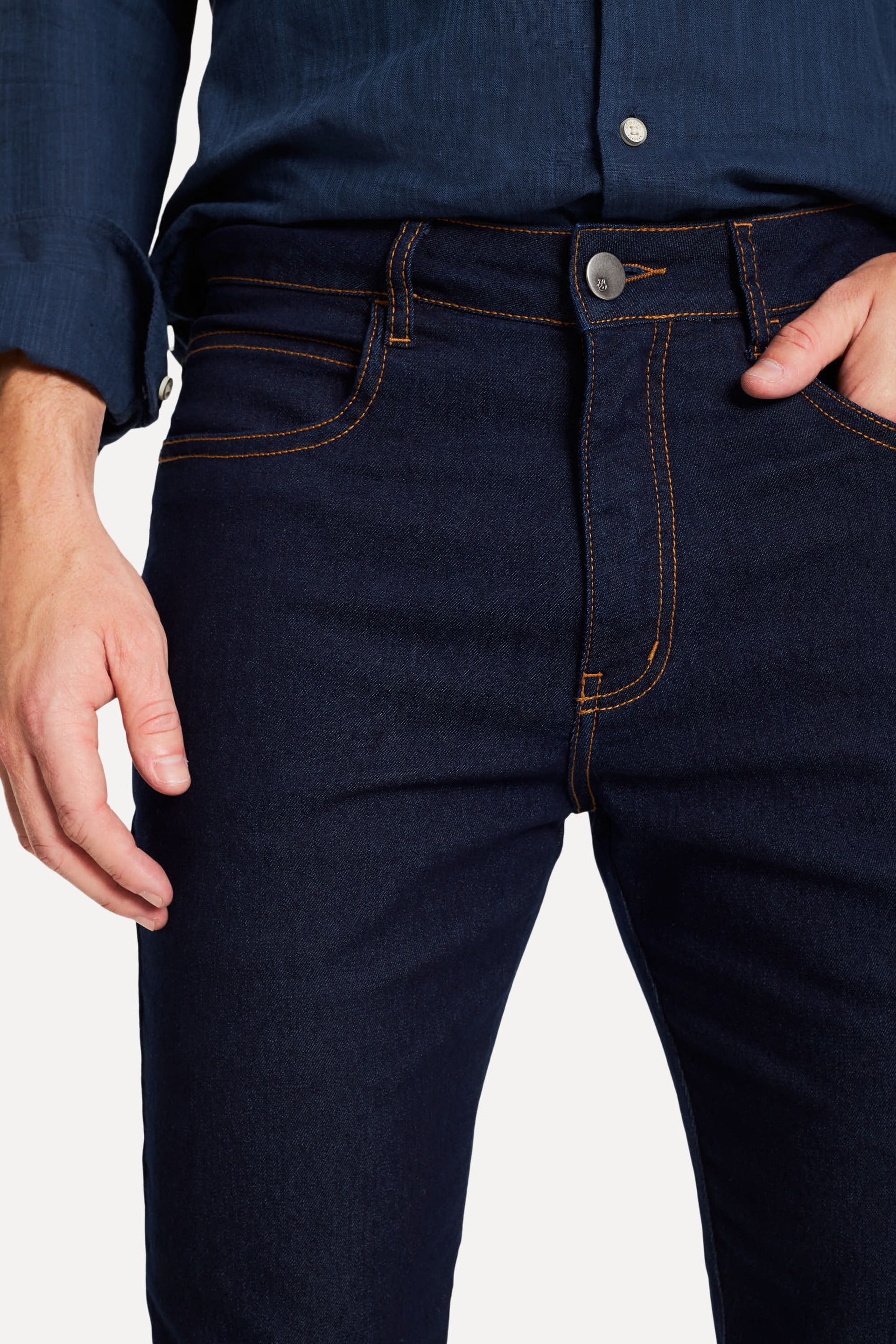 Calça Jeans Reta Masculina Simples