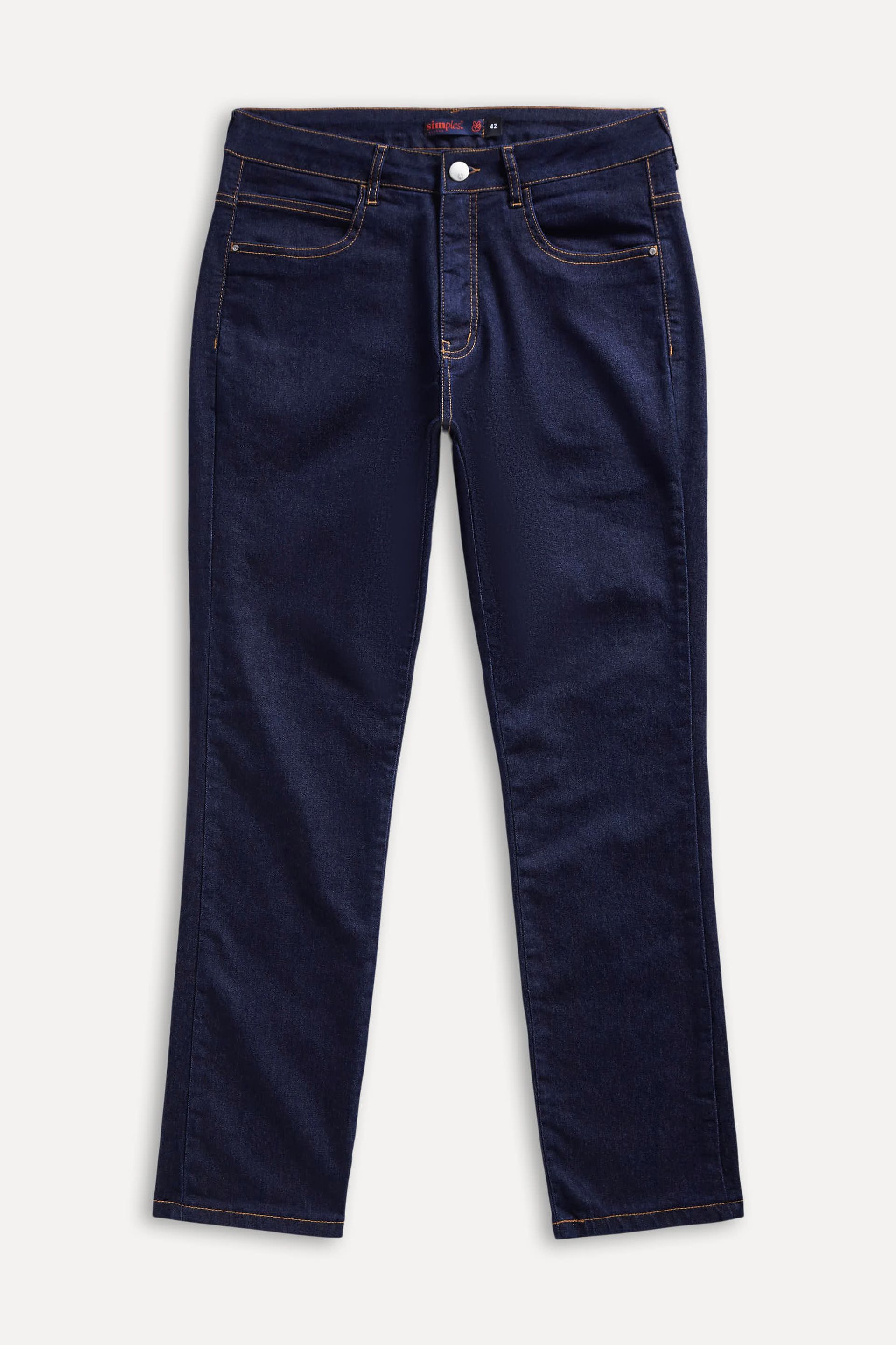 Calça Jeans Reta Masculina Simples