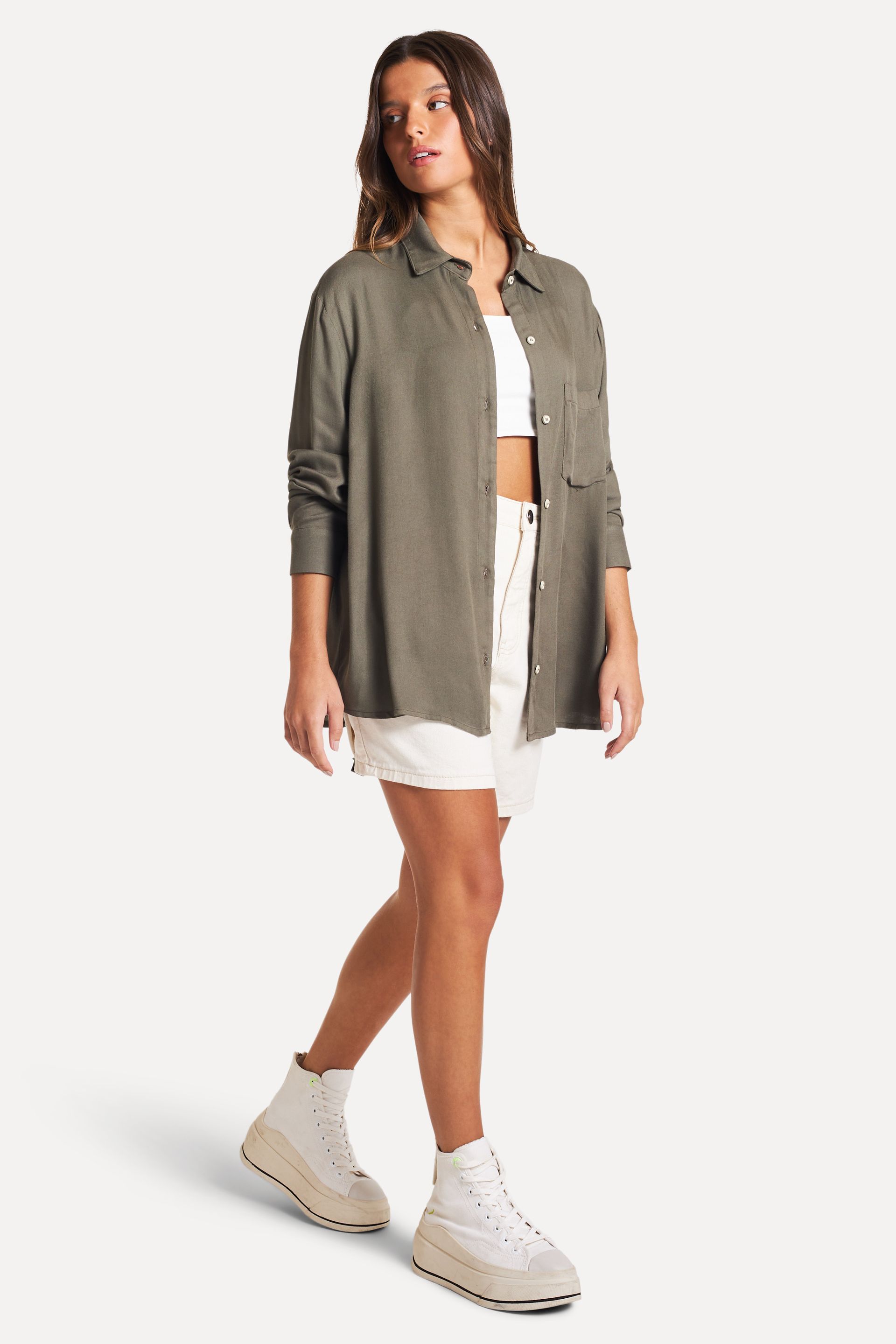 Camisa Oversized Feminina Trancoso de Manga Longa