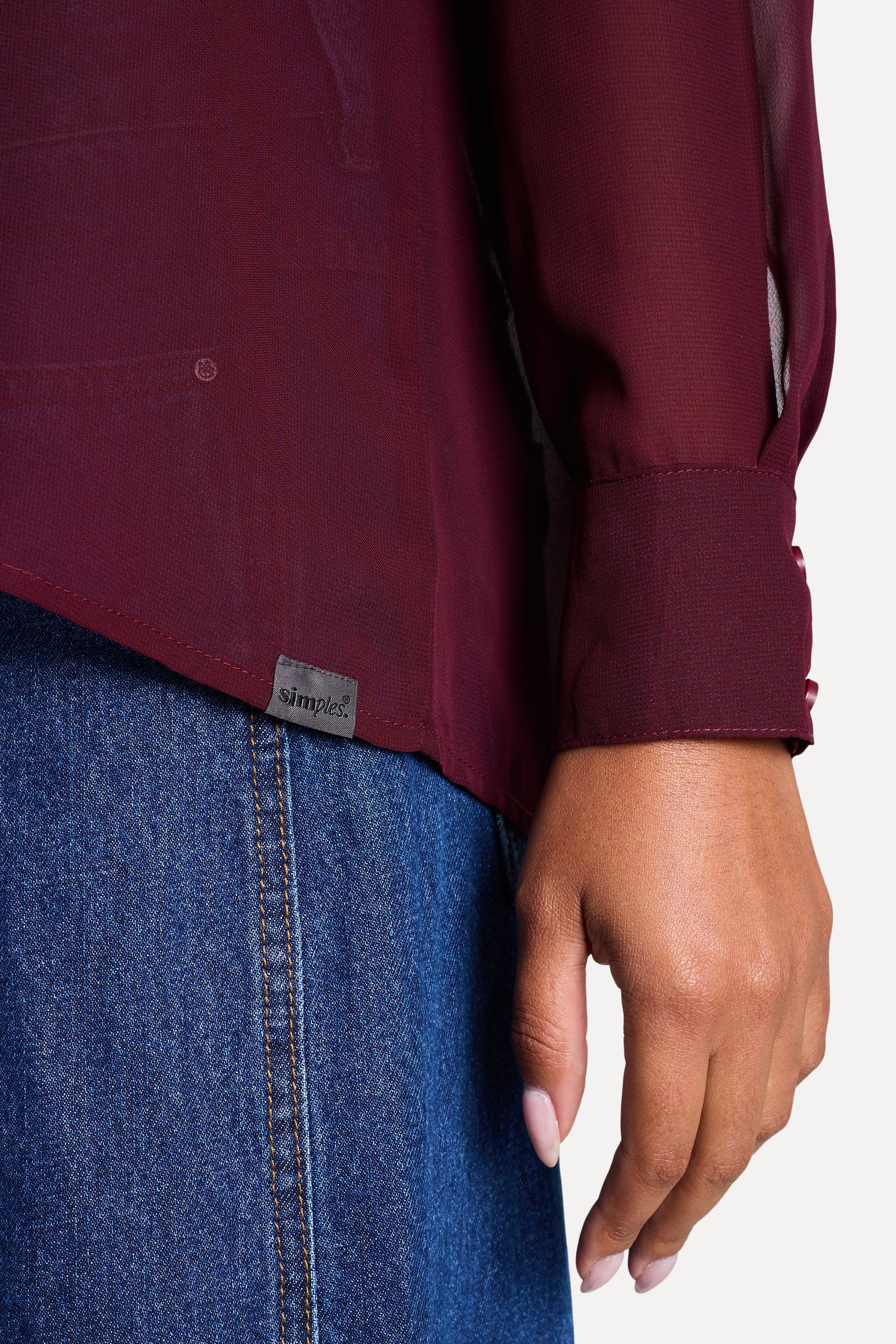 Camisa Feminina Transparência Manga Longa