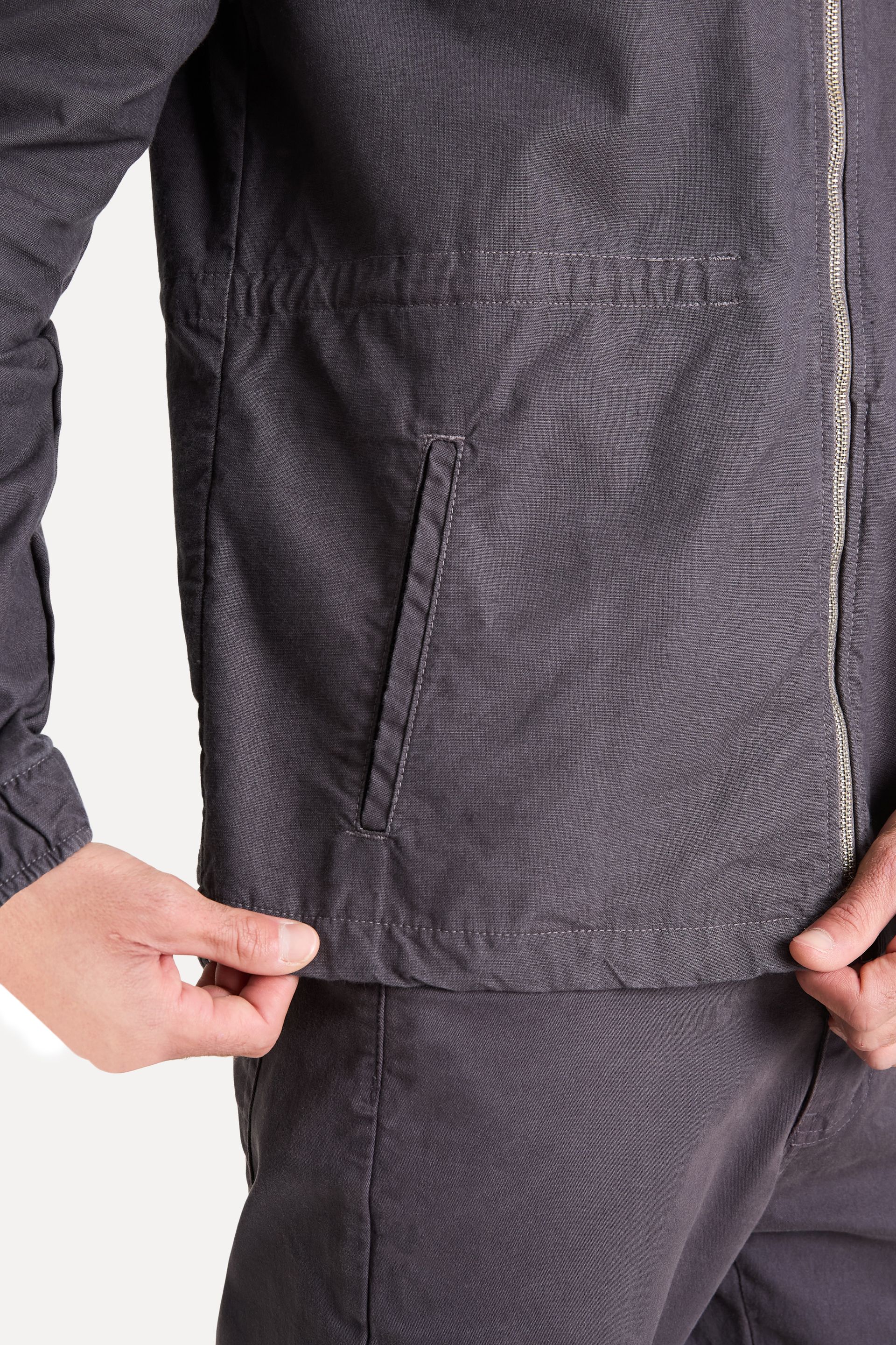 Jaqueta Parka Unisex de Sarja com Capuz Regulável