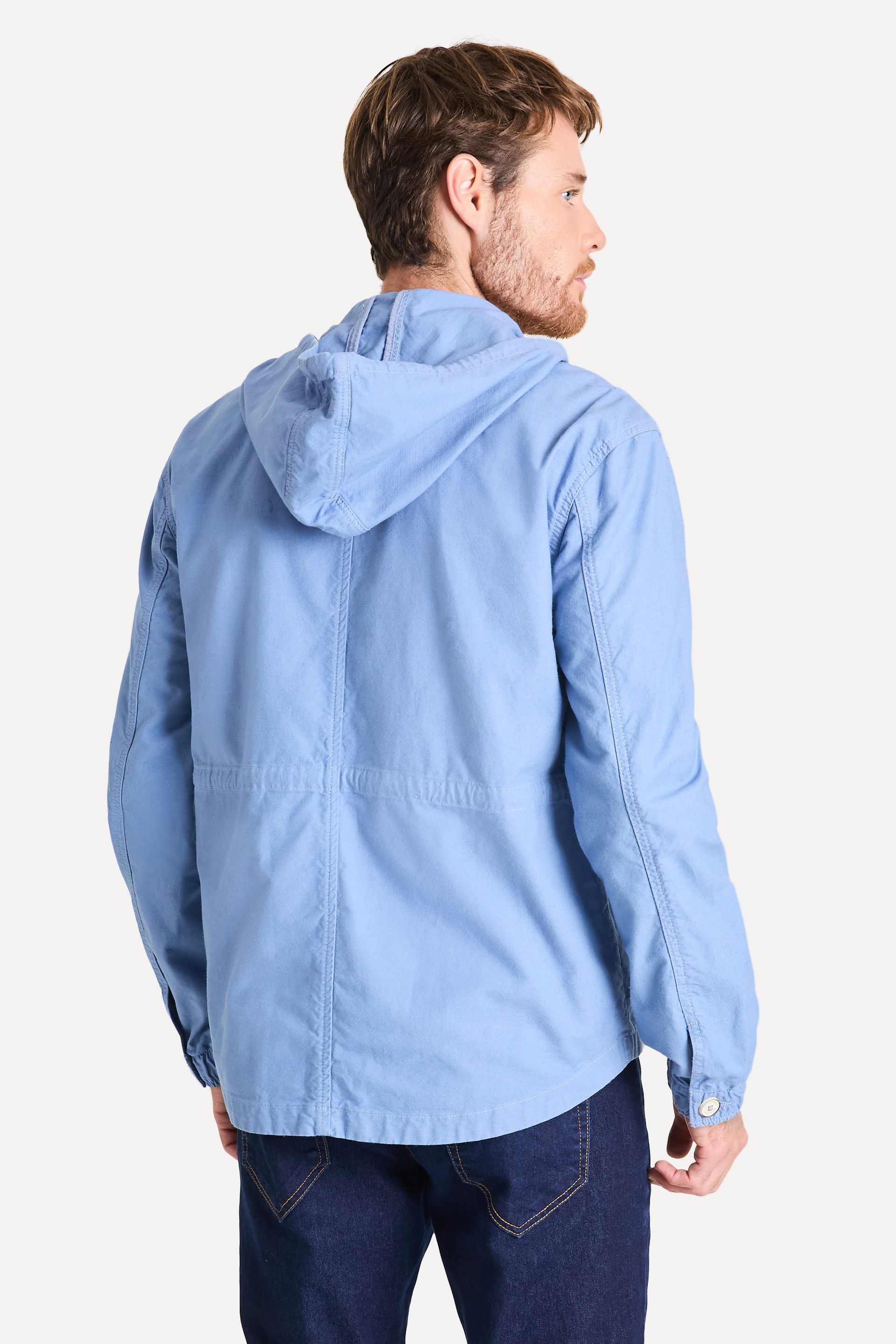 Jaqueta Parka Unisex de Sarja com Capuz Regulável