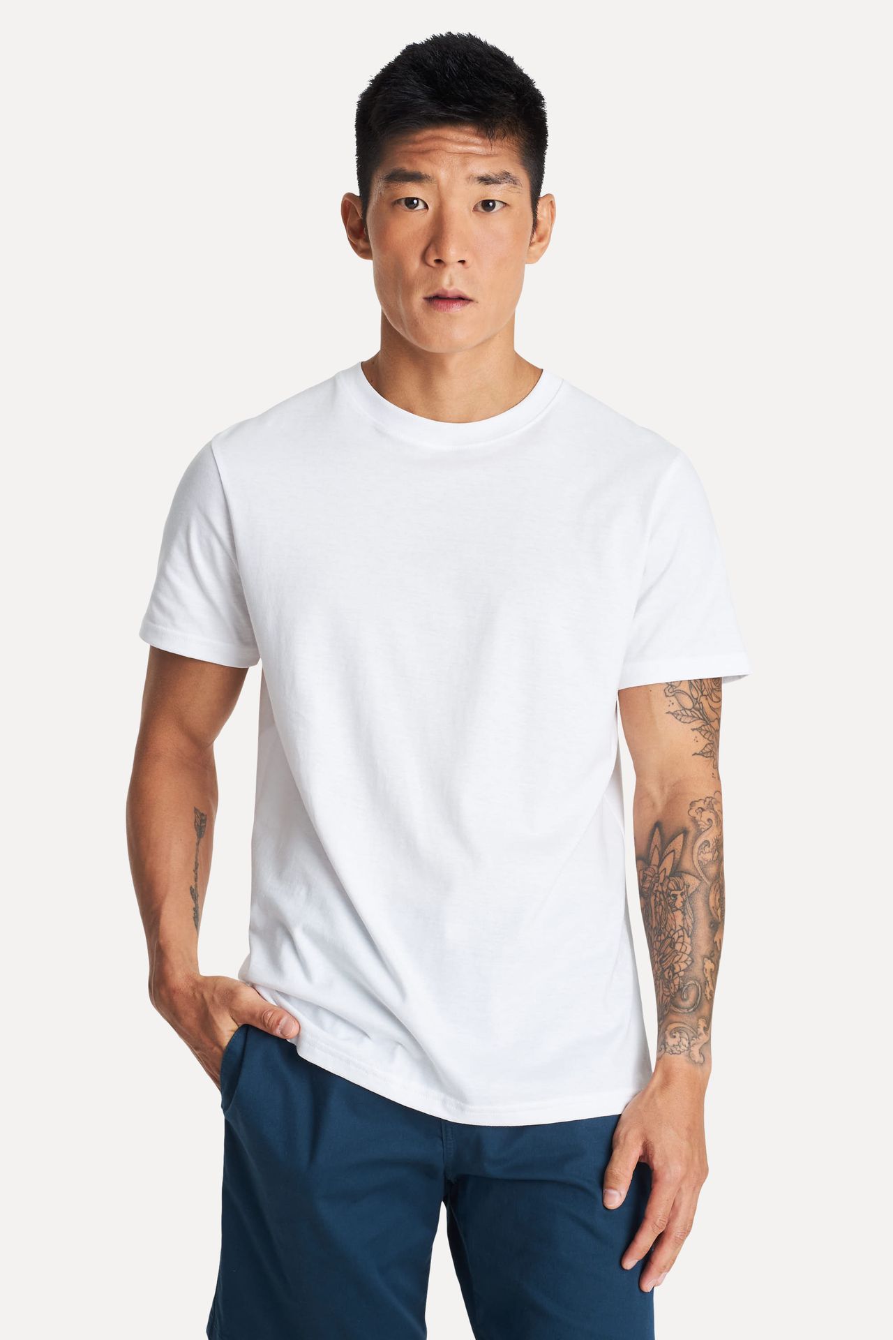 Camiseta Básica Masculina de Algodão Peruano Manga Curta